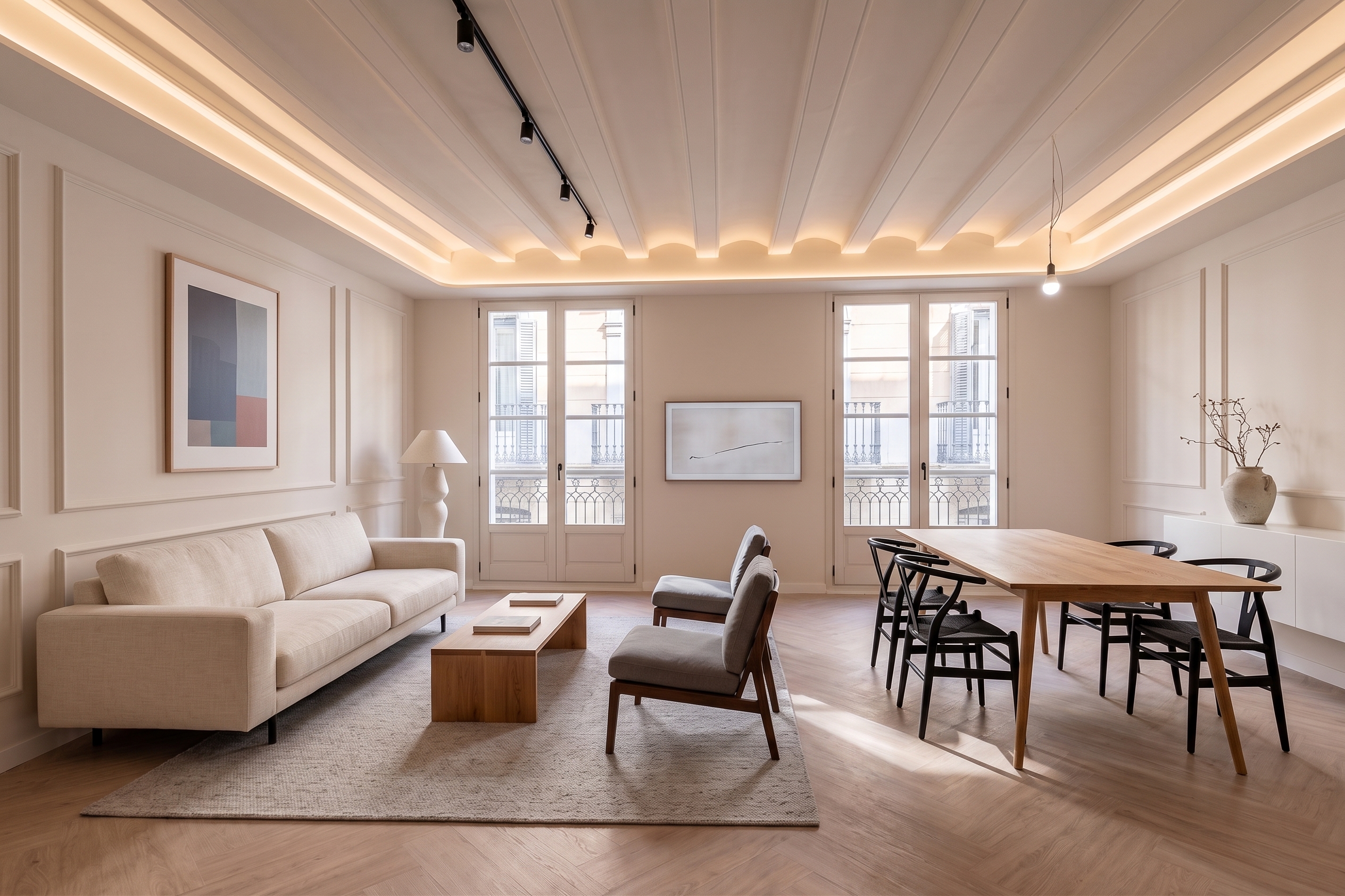 Licht, Originalcharakter und Neubau neben der Rambla