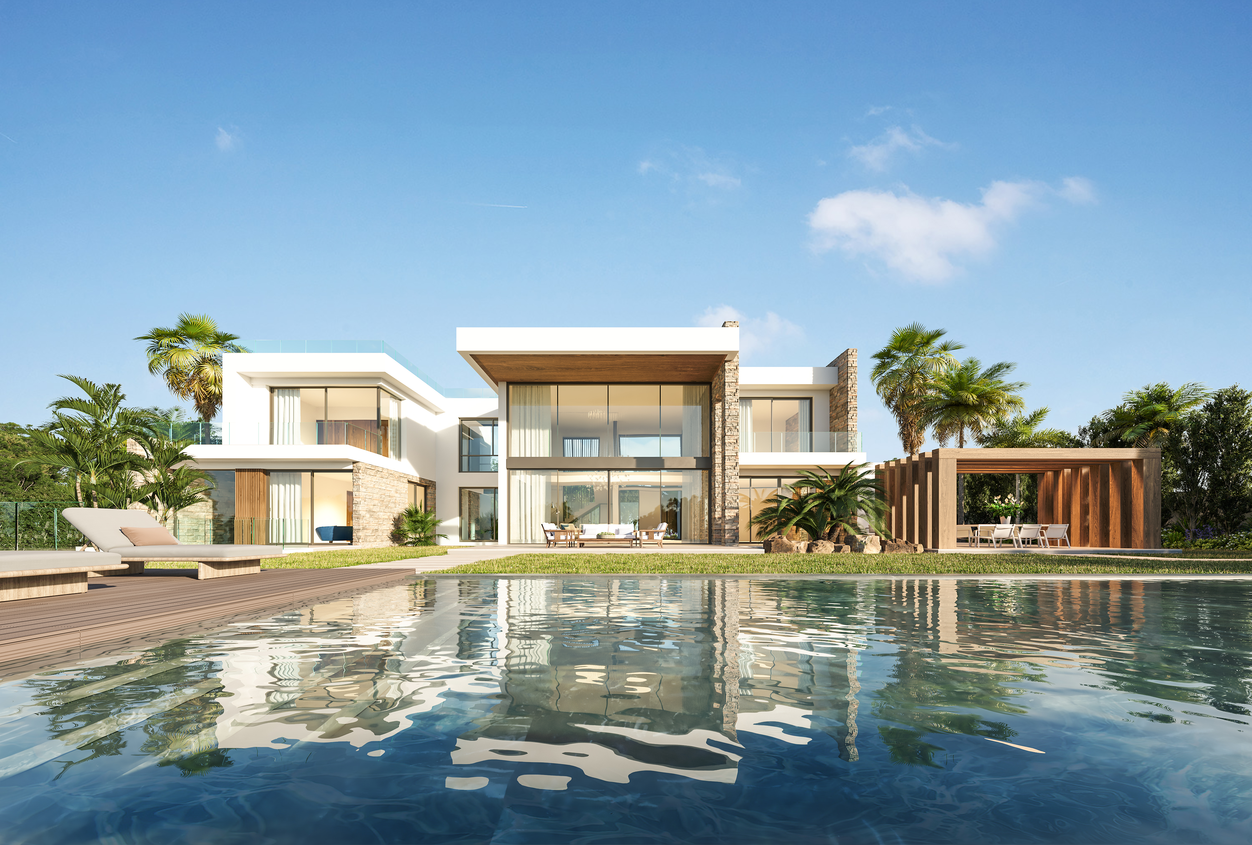 Project for new build villa with Panoramic sea views in Hacienda Las Chapas, License guaranteed