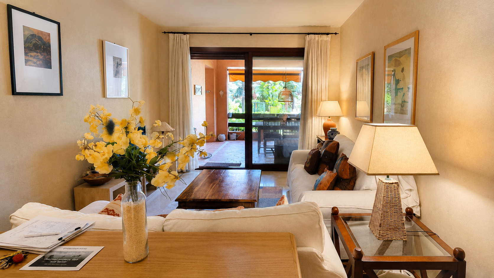Apartamento en planta baja en primera línea de playa en Alicate Playa, El Rosario, disponible para alquiler de larga temporada