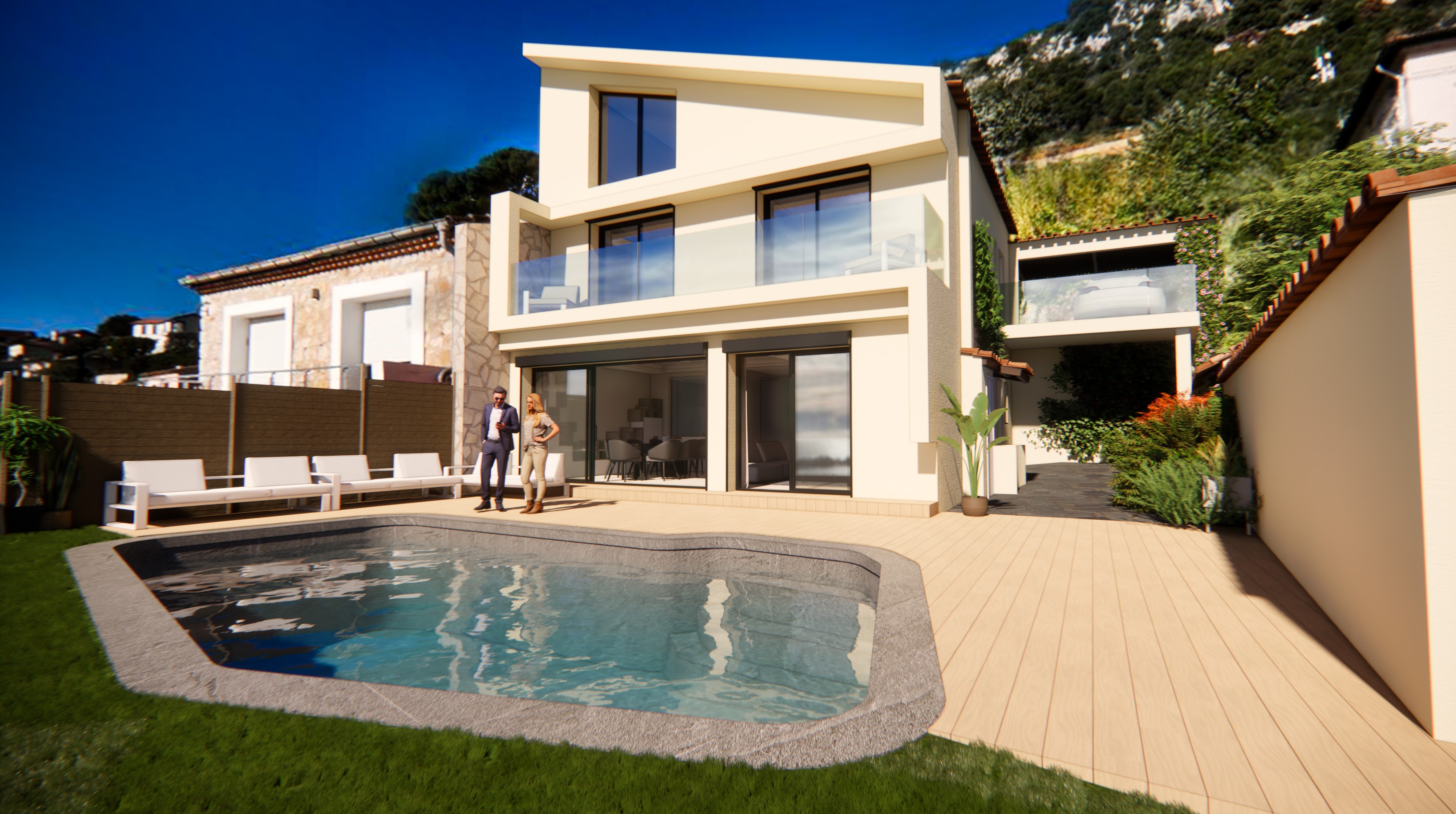 Contemporary Semi-Detached Villa with Panoramic Sea Views