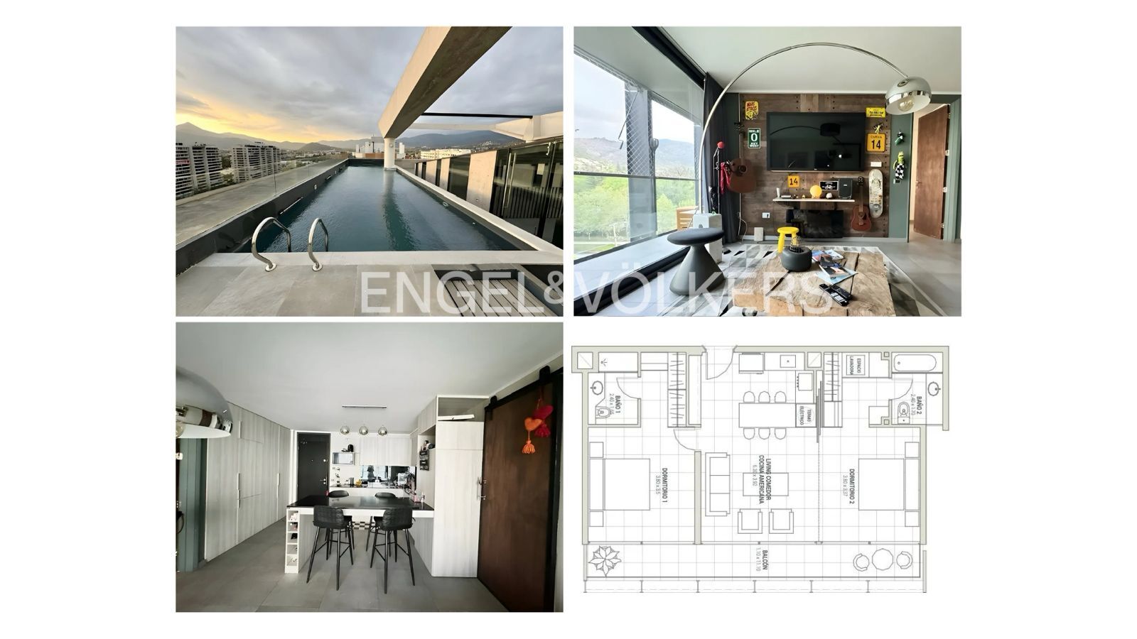 Moderno 2D en suite con vista al oriente cerca Mall Sport