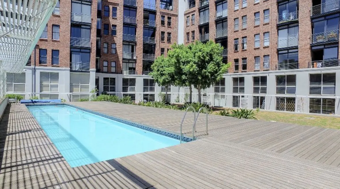 Pool deck and interior lawn