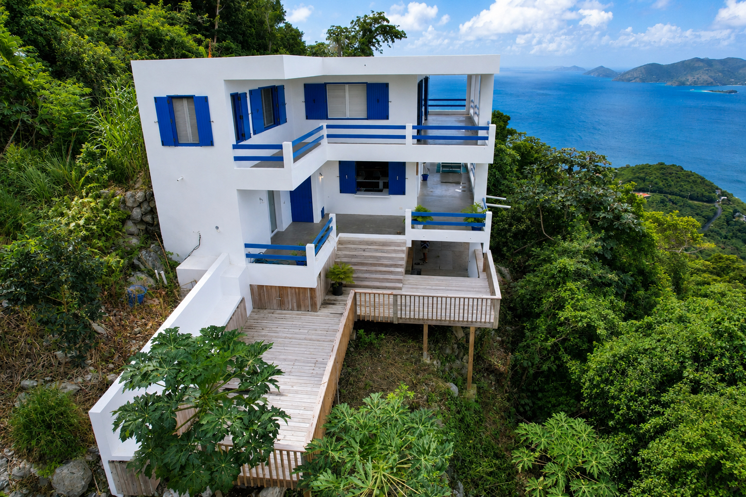 Modern, Turn Key Home above Fabulous Cane Garden Bay
