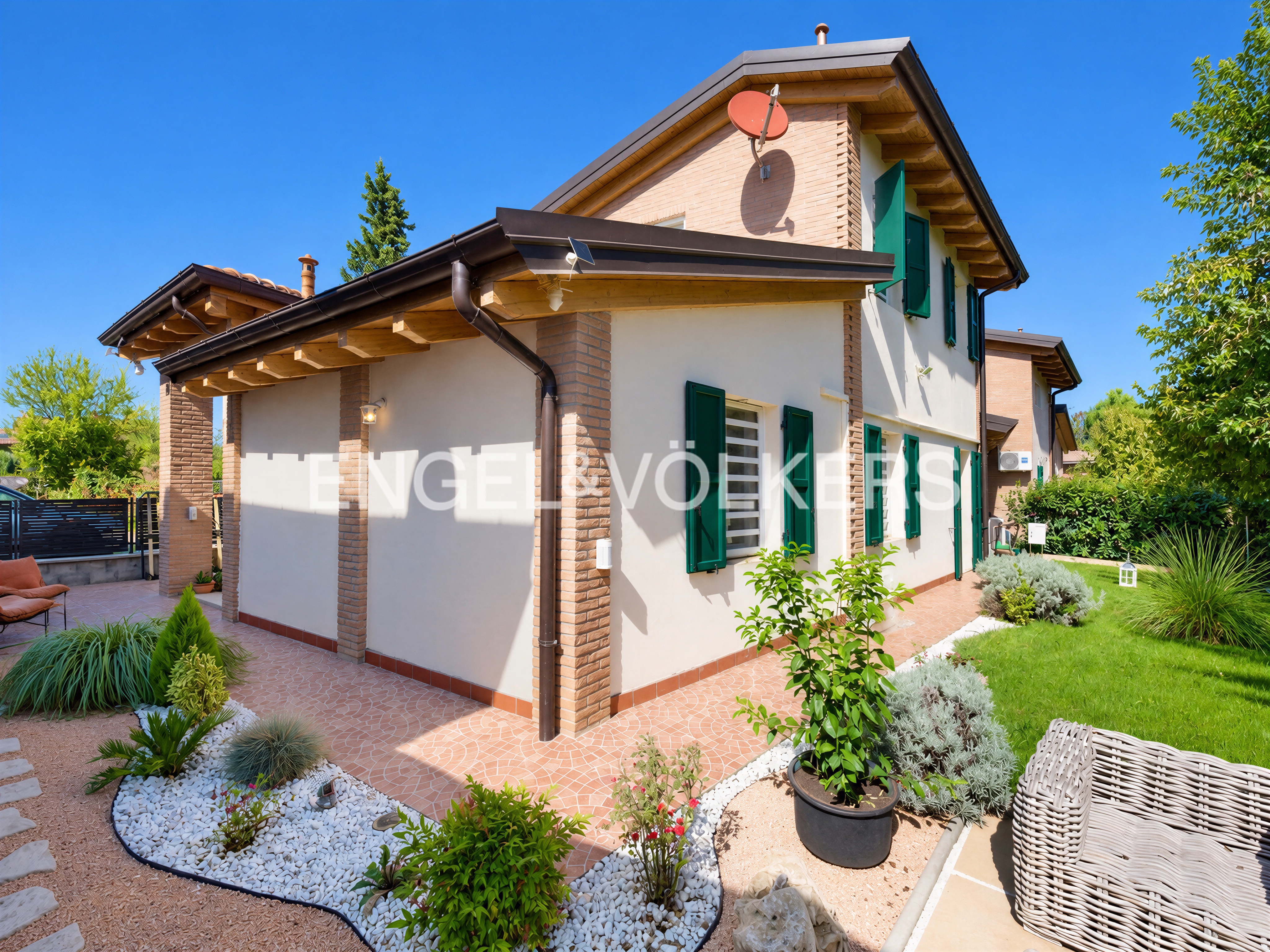 Elegant section of a recently built semi-detached house with private garden