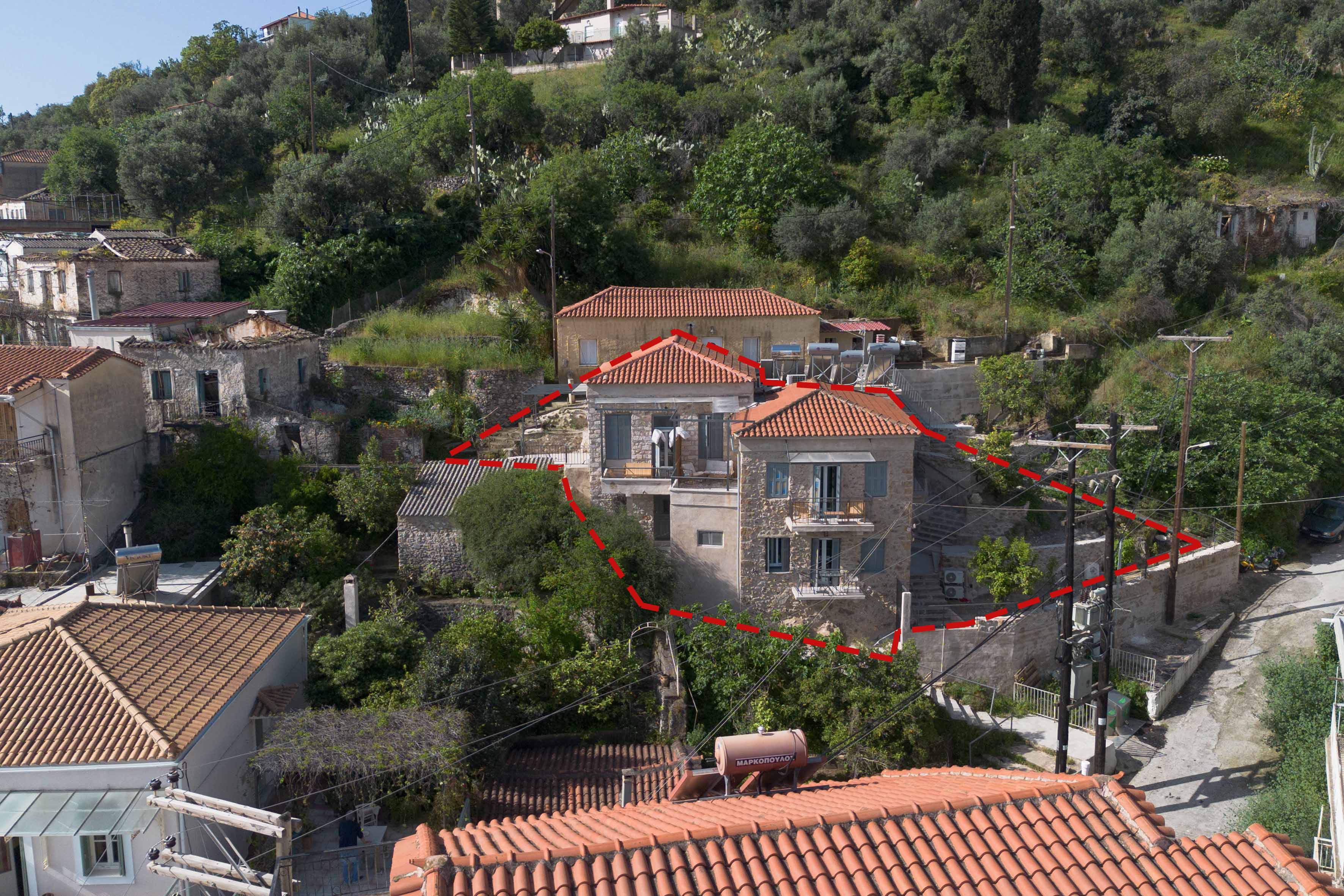 Traditional stone-built property with four apartments and panoramic views in Gytheio