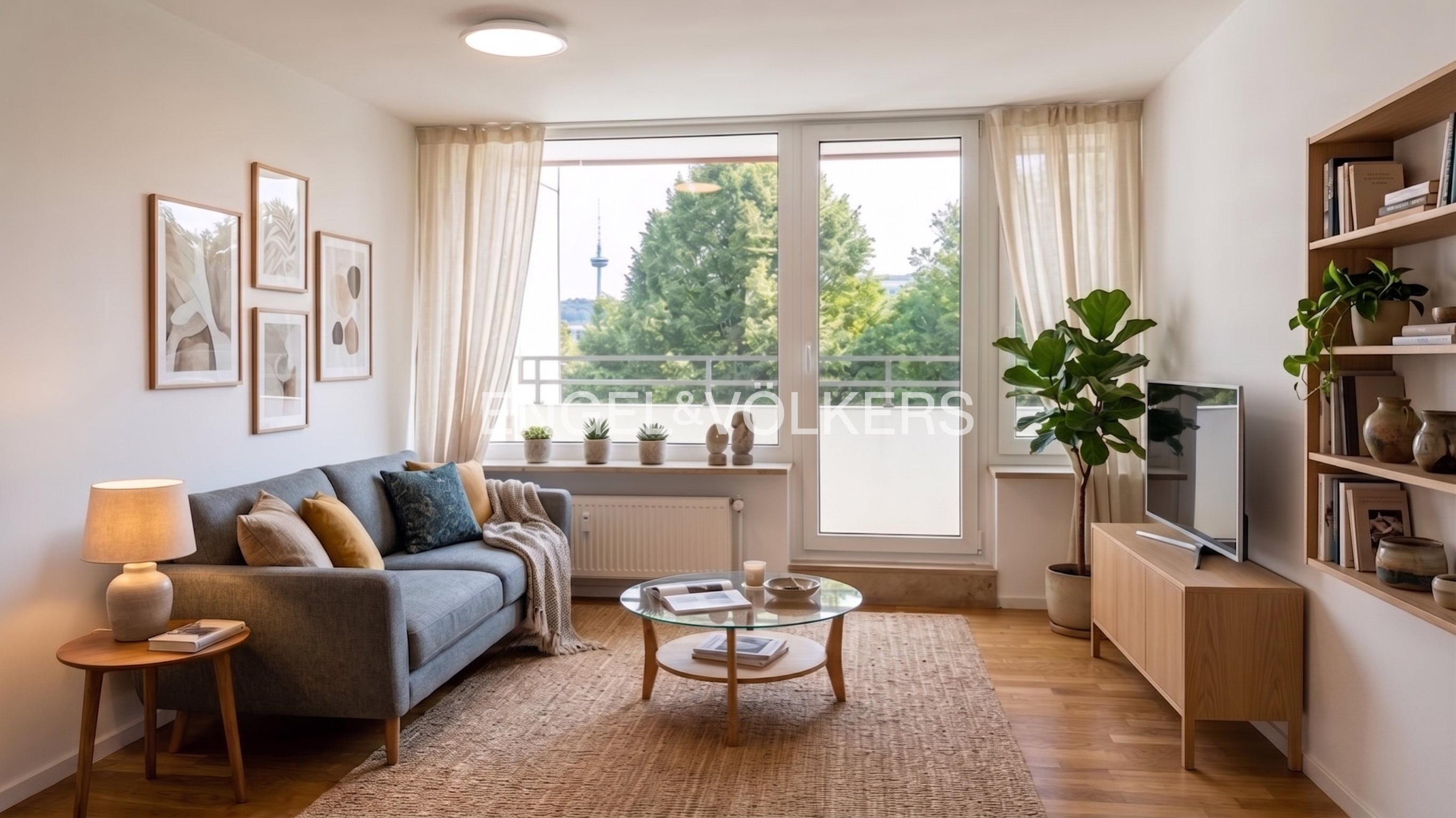 Helle 3-Zimmer-Wohnung mit zwei Südloggien und Weitblick im Regensburger Süden [AI-modified]
