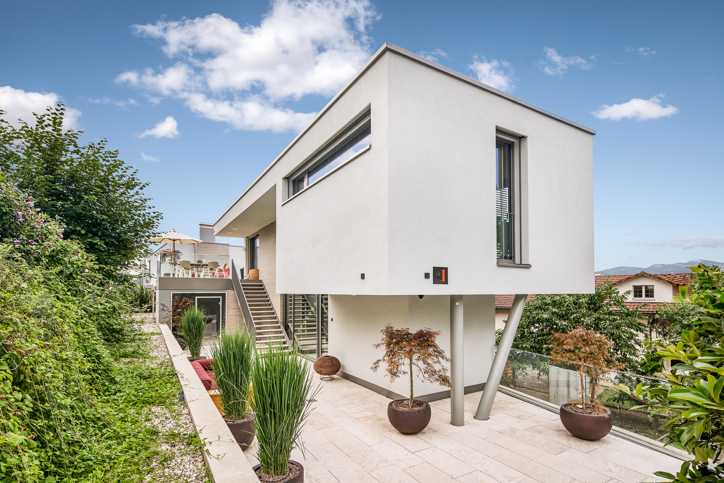 Modern designer home with lake views in the heart of Wollerau