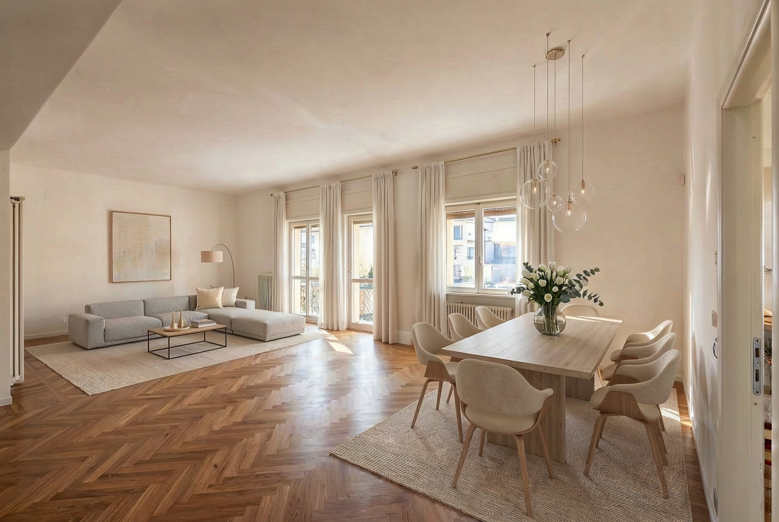Four-room top-floor apartment in a private setting