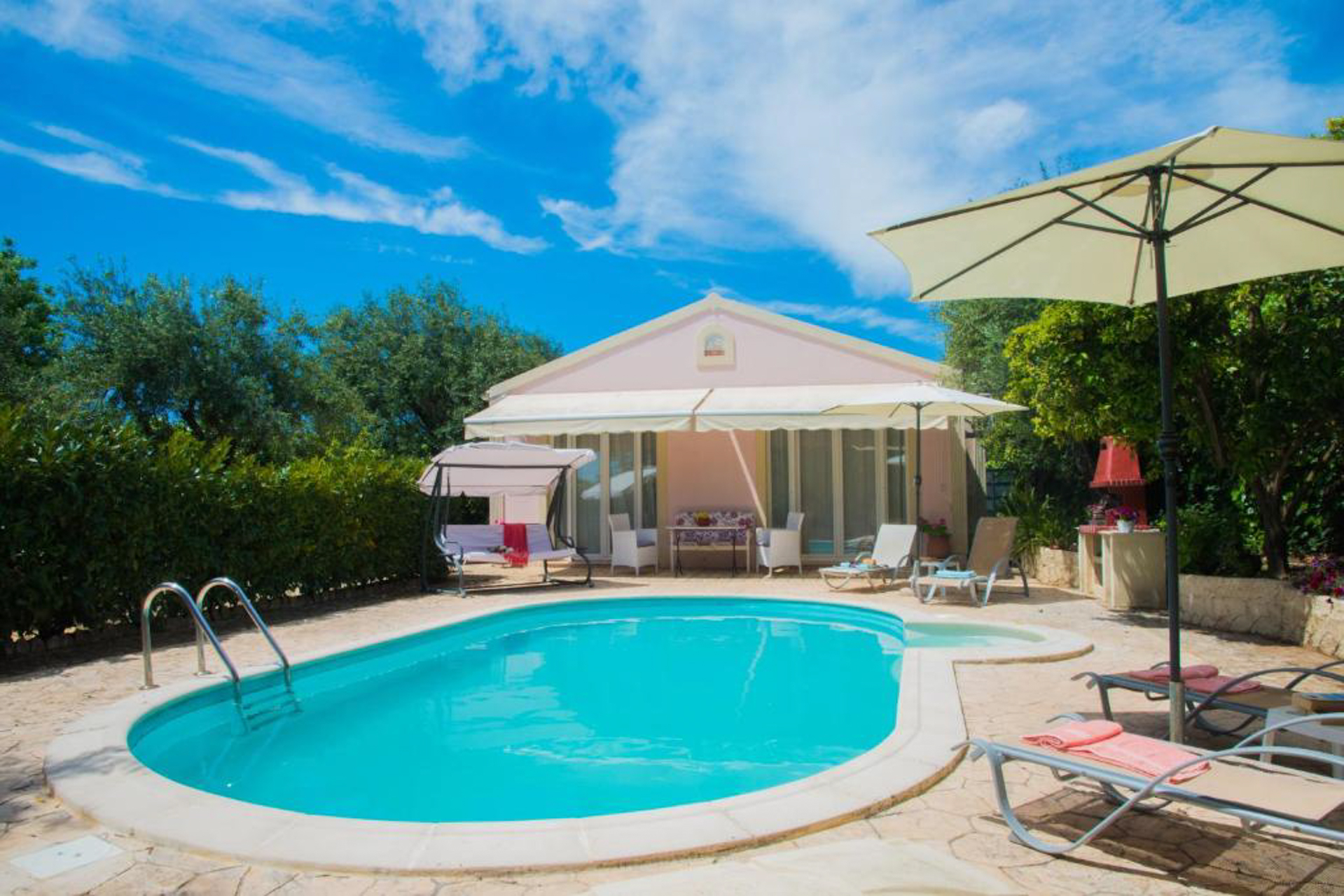 Villa with private pool and garden by Lake Korission, Corfu