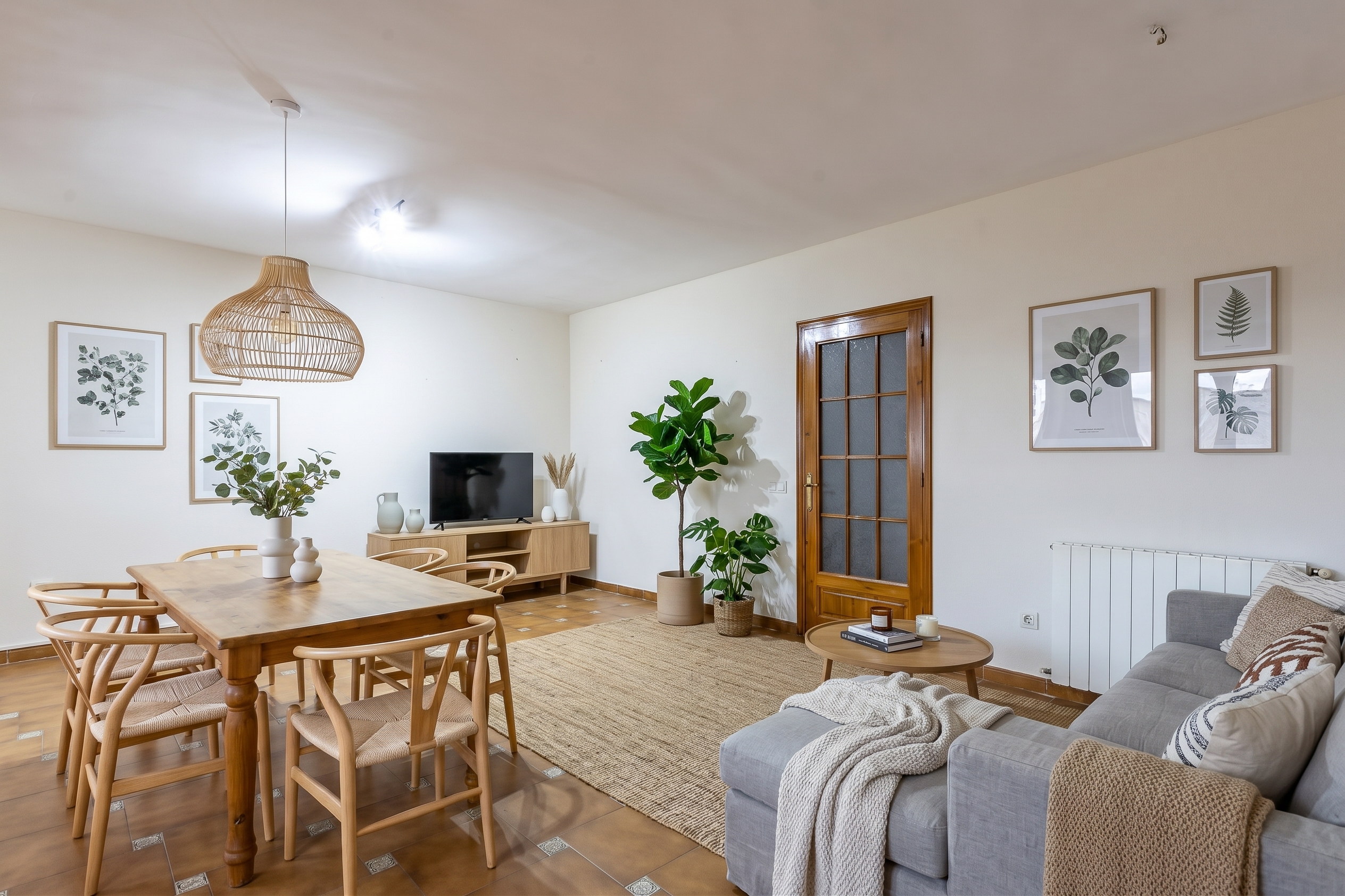 Beautiful house with a spacious garden and fruit trees. [AI-modified]