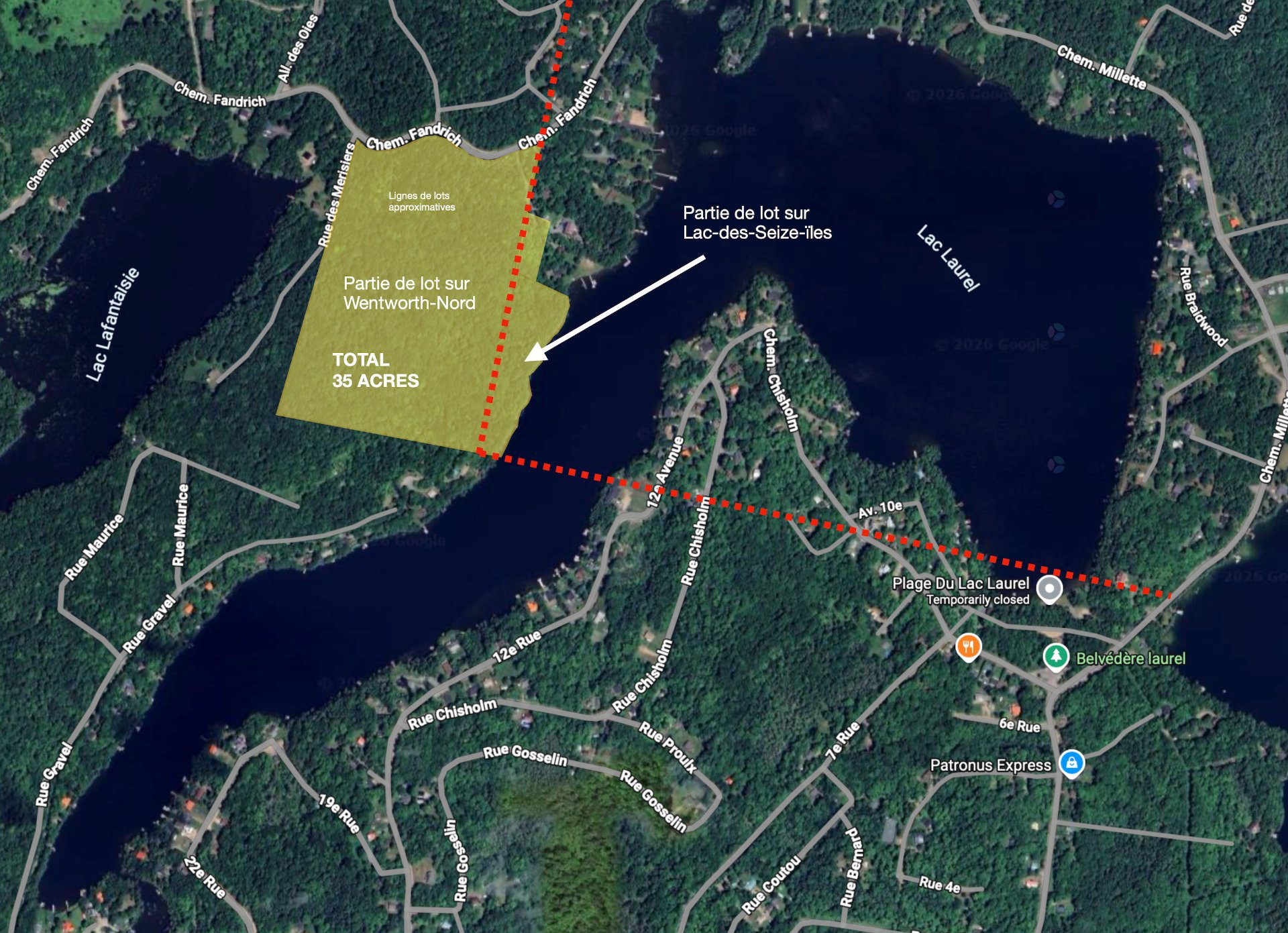 3 adjacent lots sold together, totaling nearly 35 acres