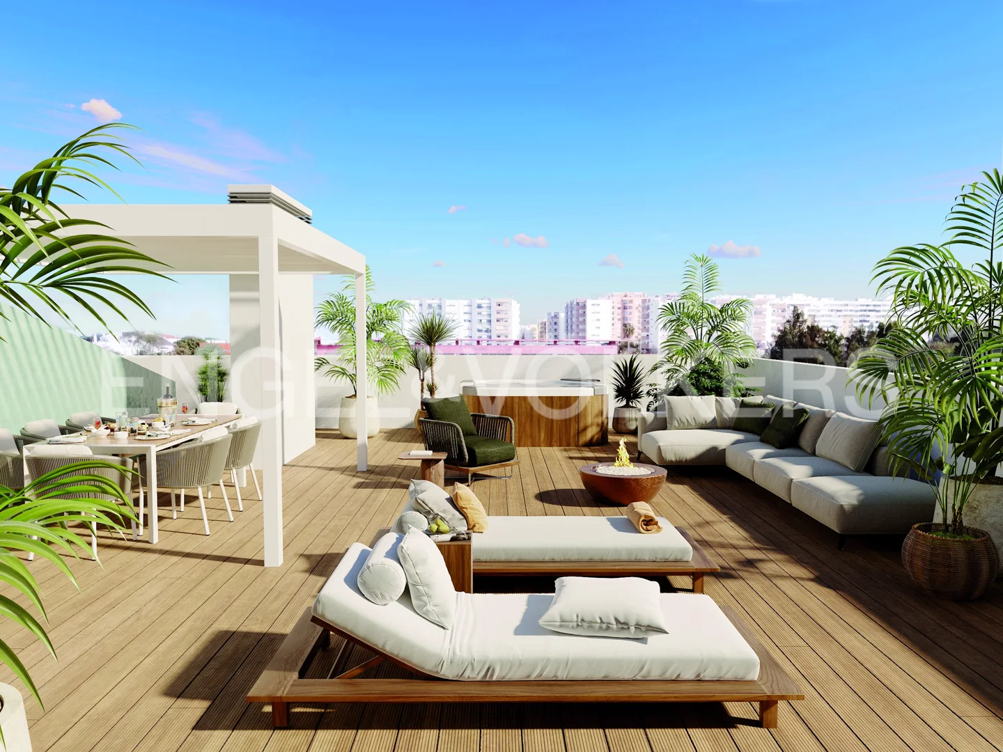 2-bed modern apartment with rooftop terrace - Top floor