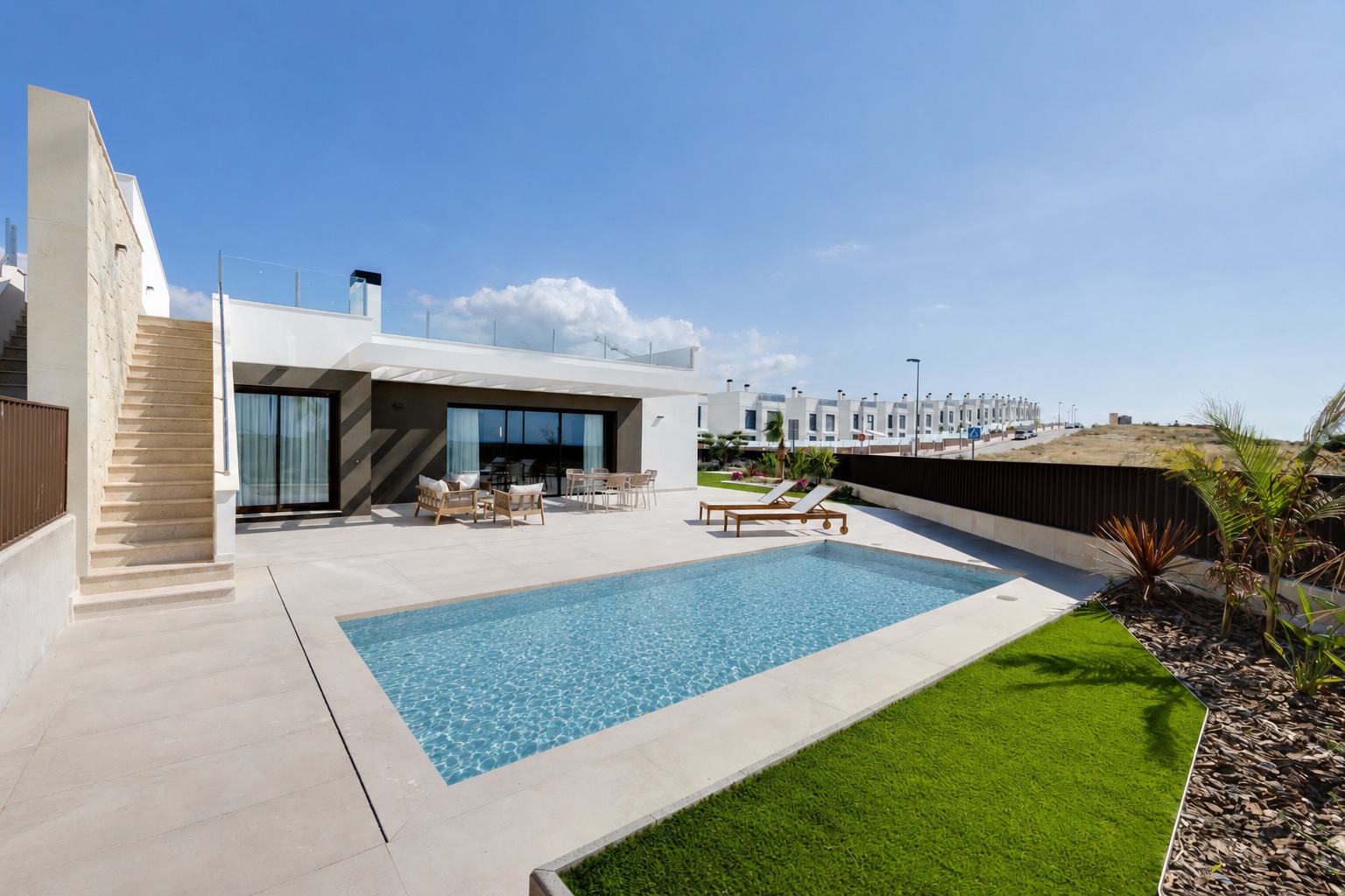 New-build villa development with sea views