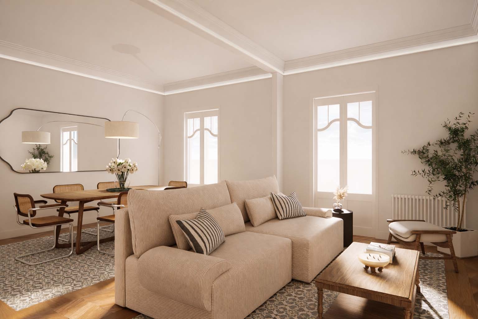 High-floor, renovated apartment on Rosselló Street next to Rambla Catalunya