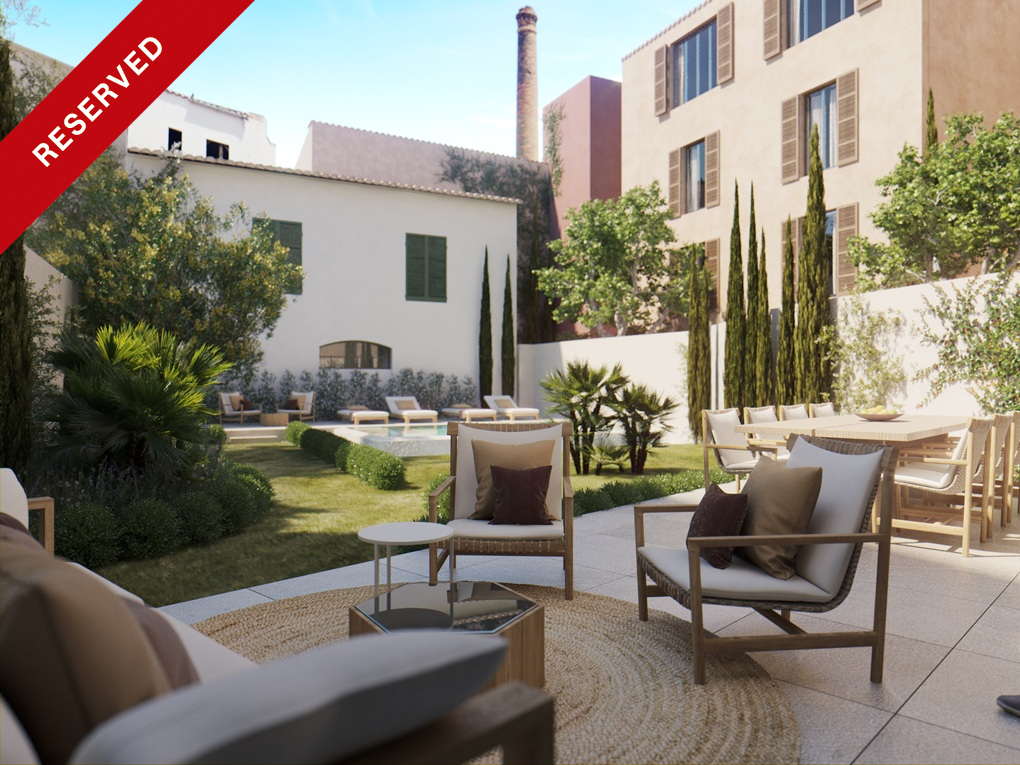 Exquisite garden apartment with terrace, garden & pool in the heart of Palma