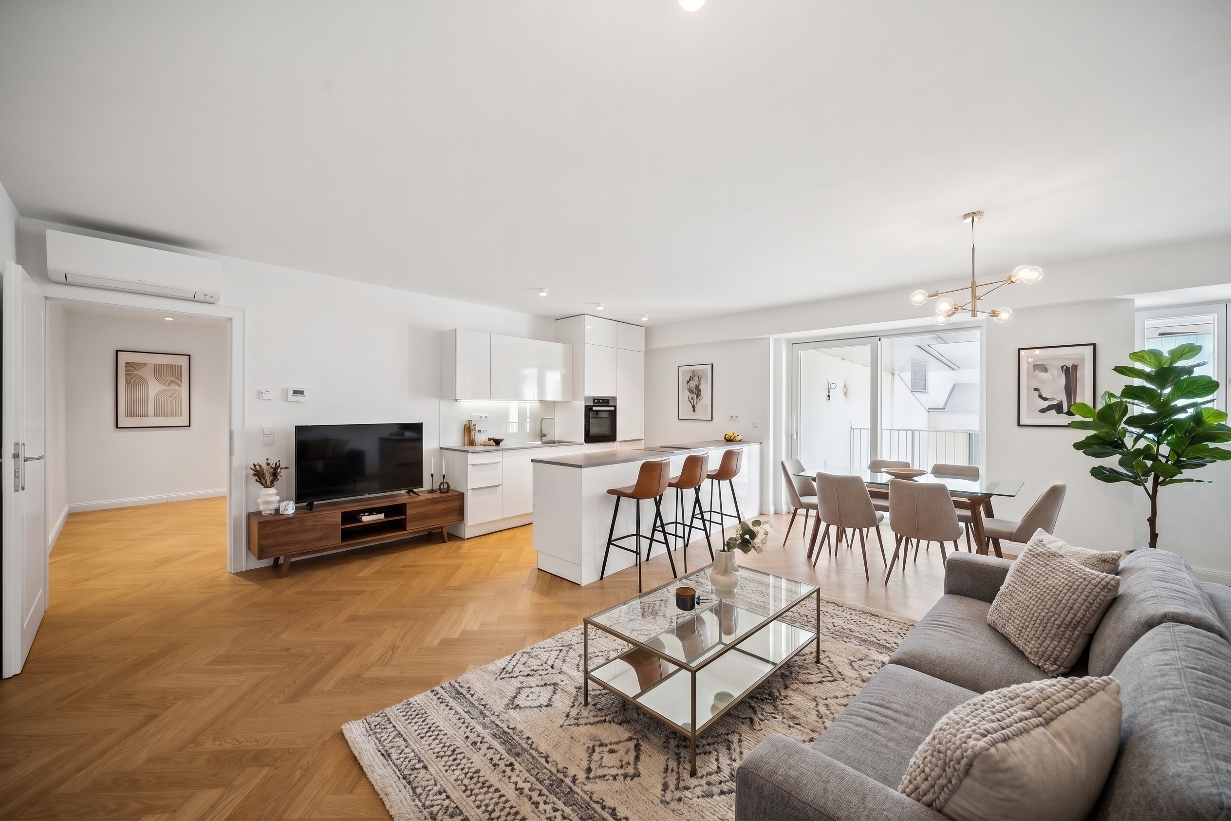 Modern 4-room penthouse apartment with balcony [AI-modified]