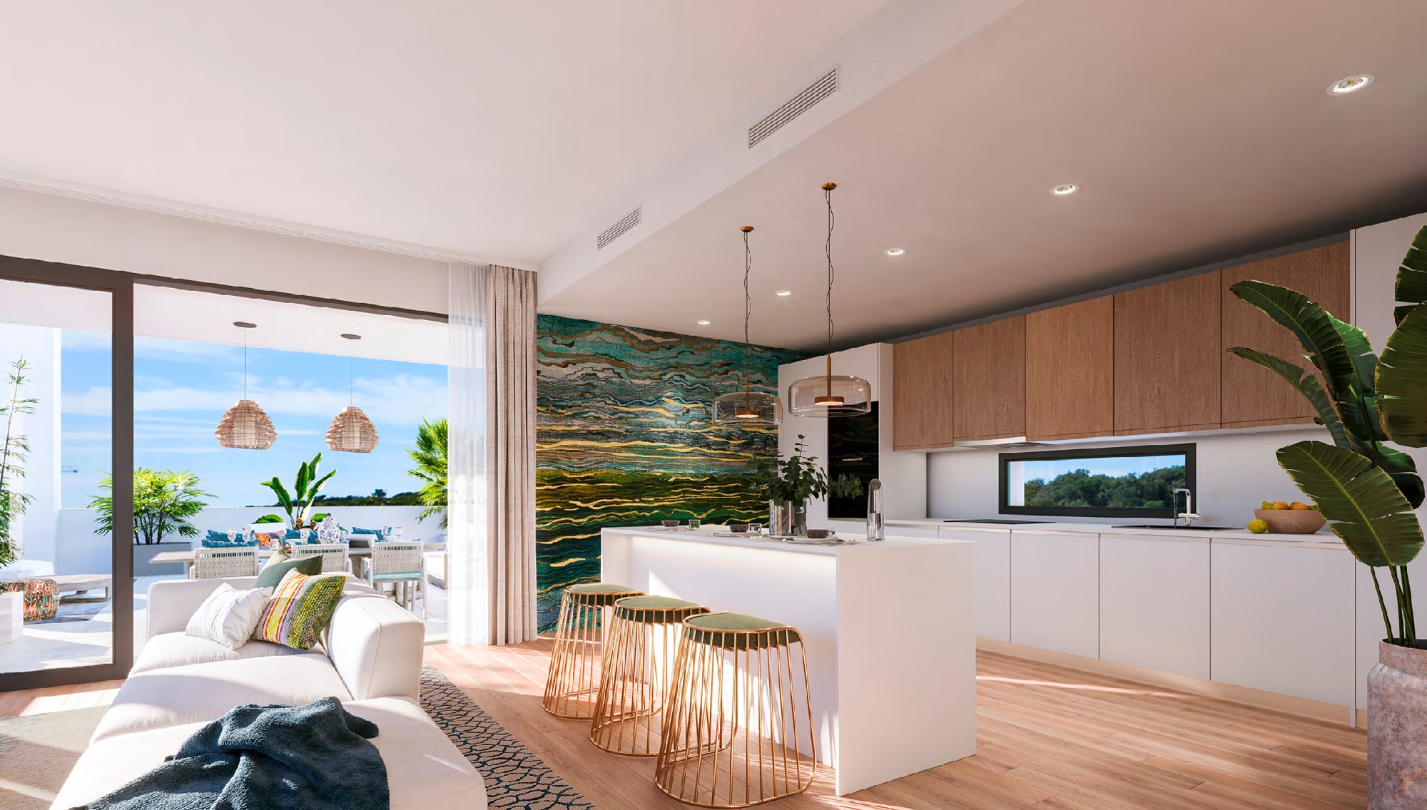 Moderne Oase im Erdgeschoss mit 2 Schlafzimmern und einem privaten Blumengarten von 104 m² in Finca Cortesin