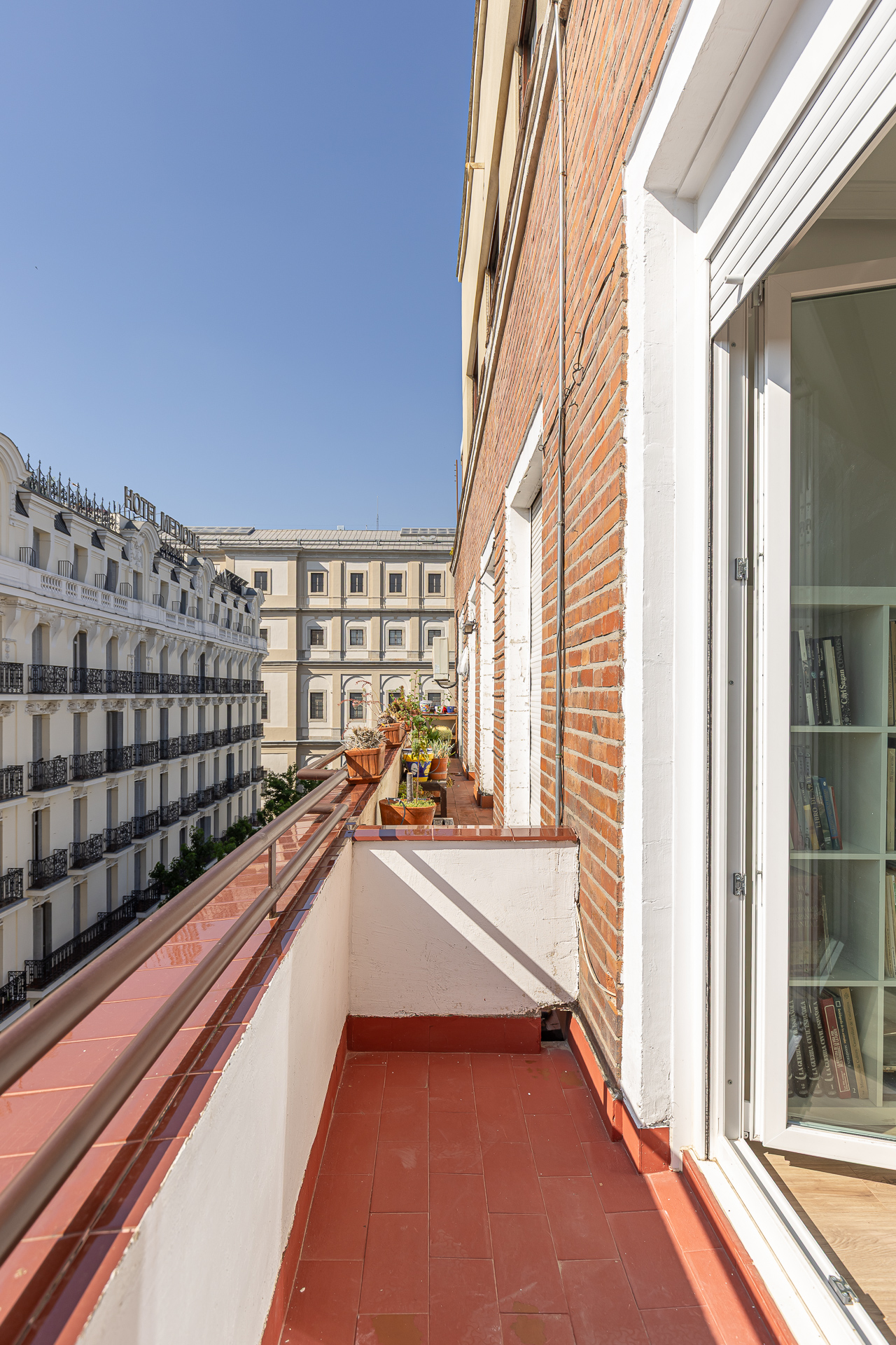 Bright flat steps from the Reina Sofía Museum