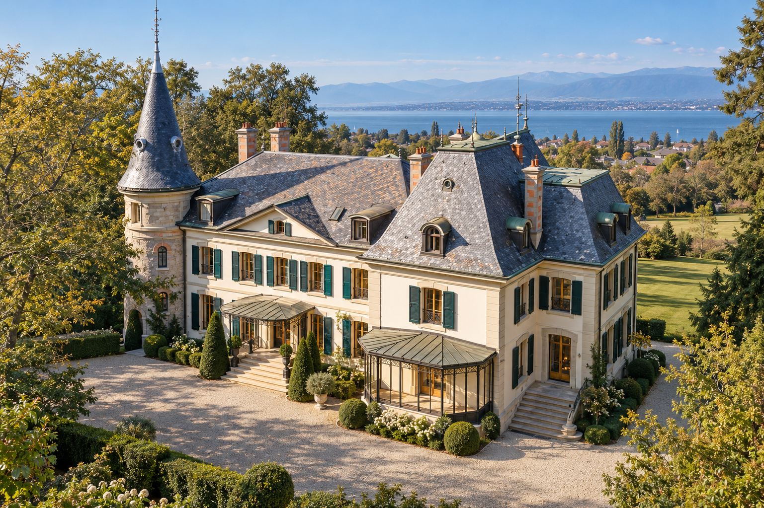 Château historique avec Vue Lac