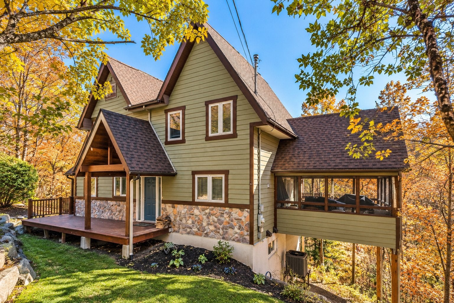 Superb waterfront property on a one-acre lot.