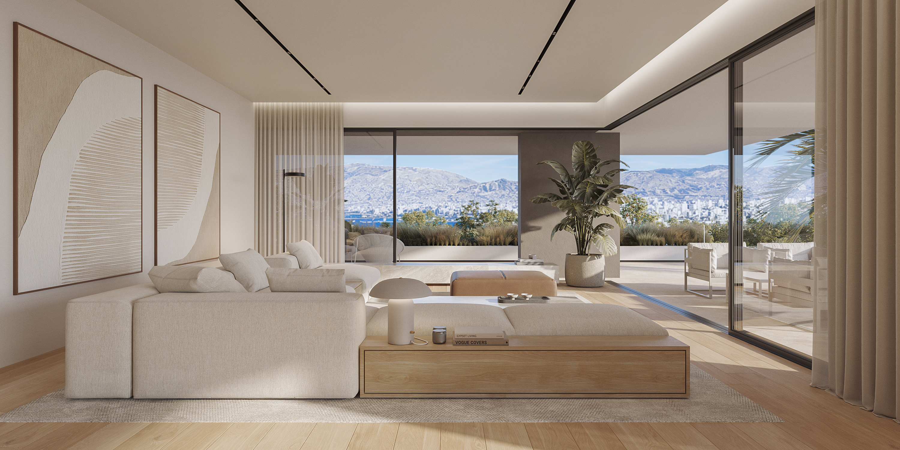 Elegant apartment with three ensuite bedrooms and a corner terrace in Elliniko