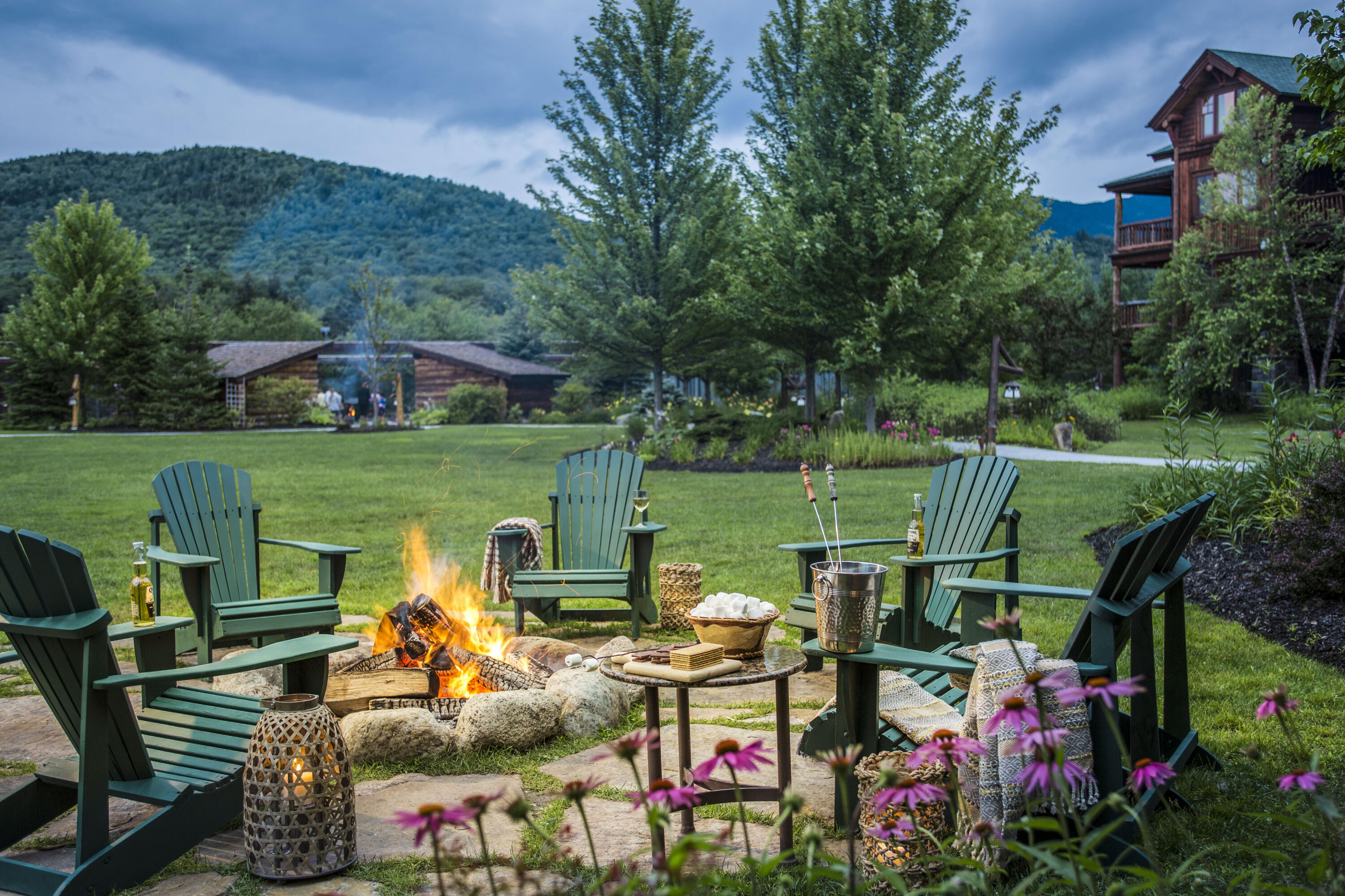 Courtyard view at the Whiteface Lodge - Sleeps 4