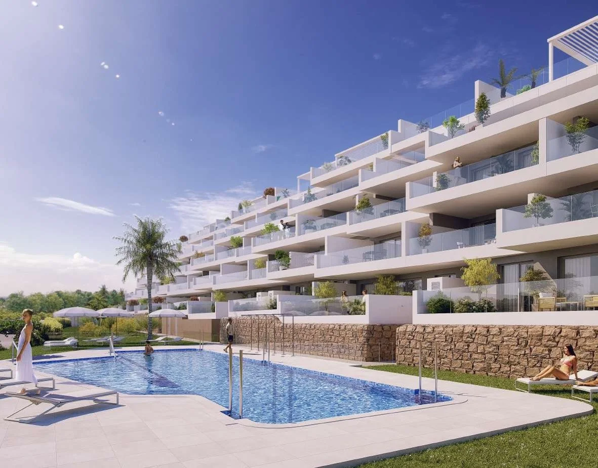 New development with modern architecture and sea views