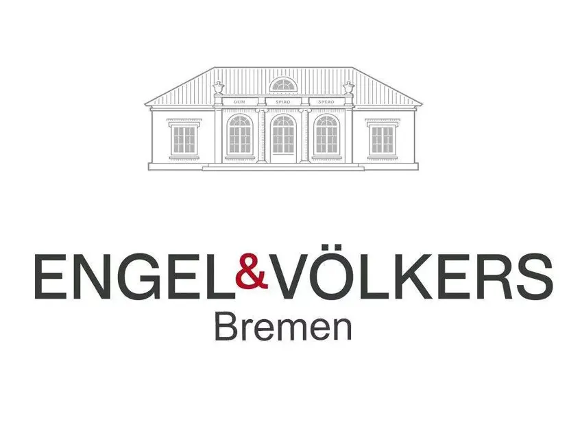 Engel & Völkers Bremen logo. Black text with a red ampersand below a line drawing of a building with arched windows.