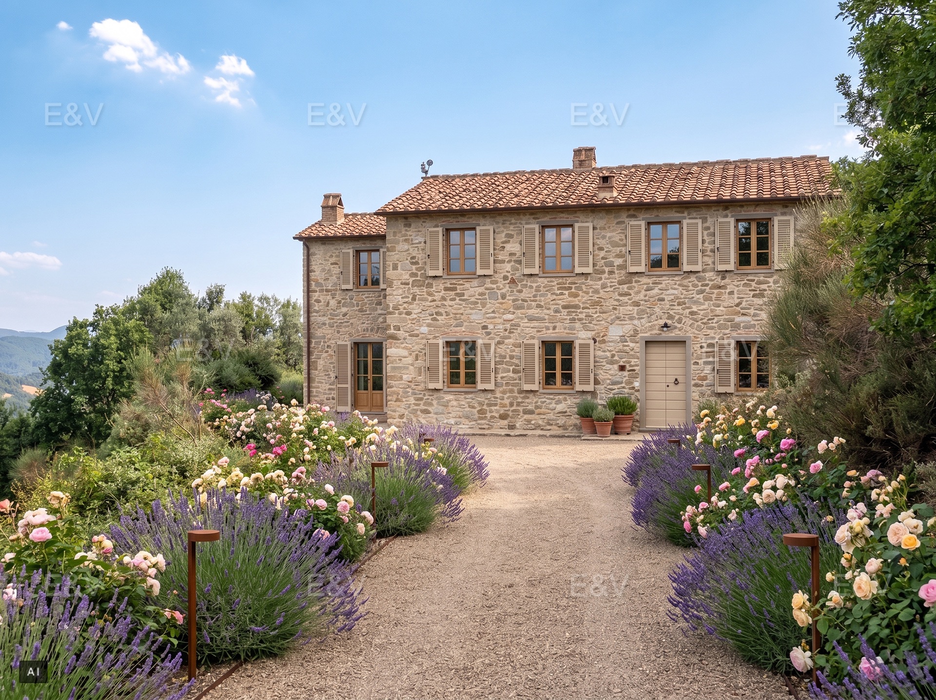 Traditional country house requiring interior completion, near Montone [AI-modified]