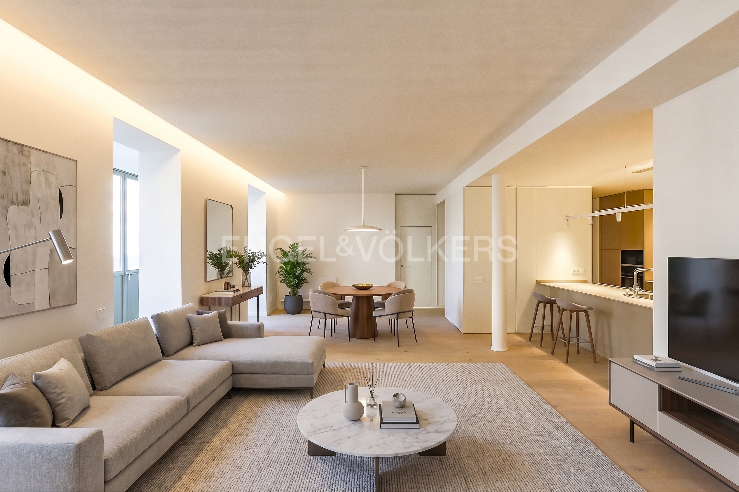Luminous new flat on Rambla Catalunya [KI-modifiziert]