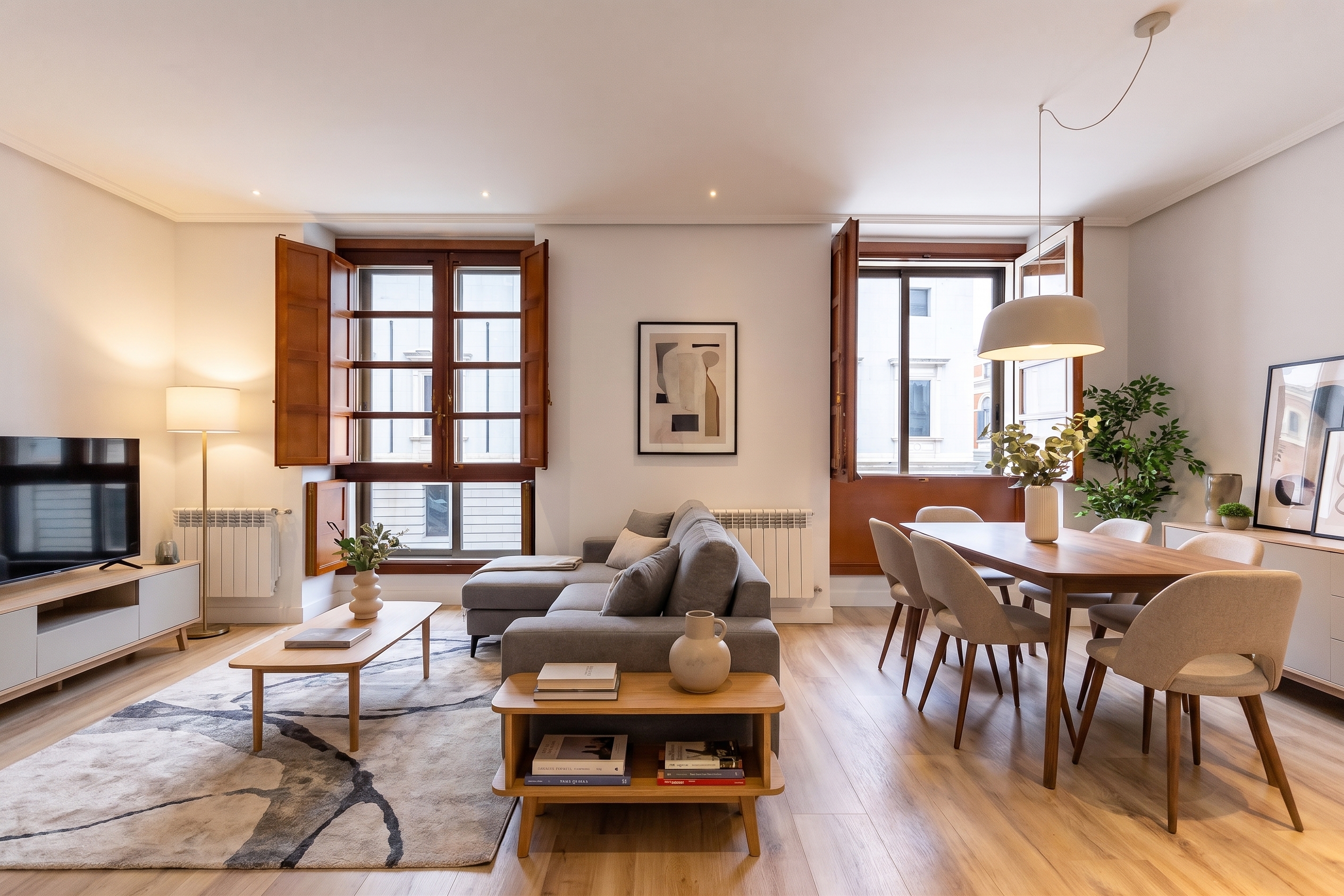 Exclusive exterior one-bedroom apartment with monumental views on Carrera de San Jerónimo for rent