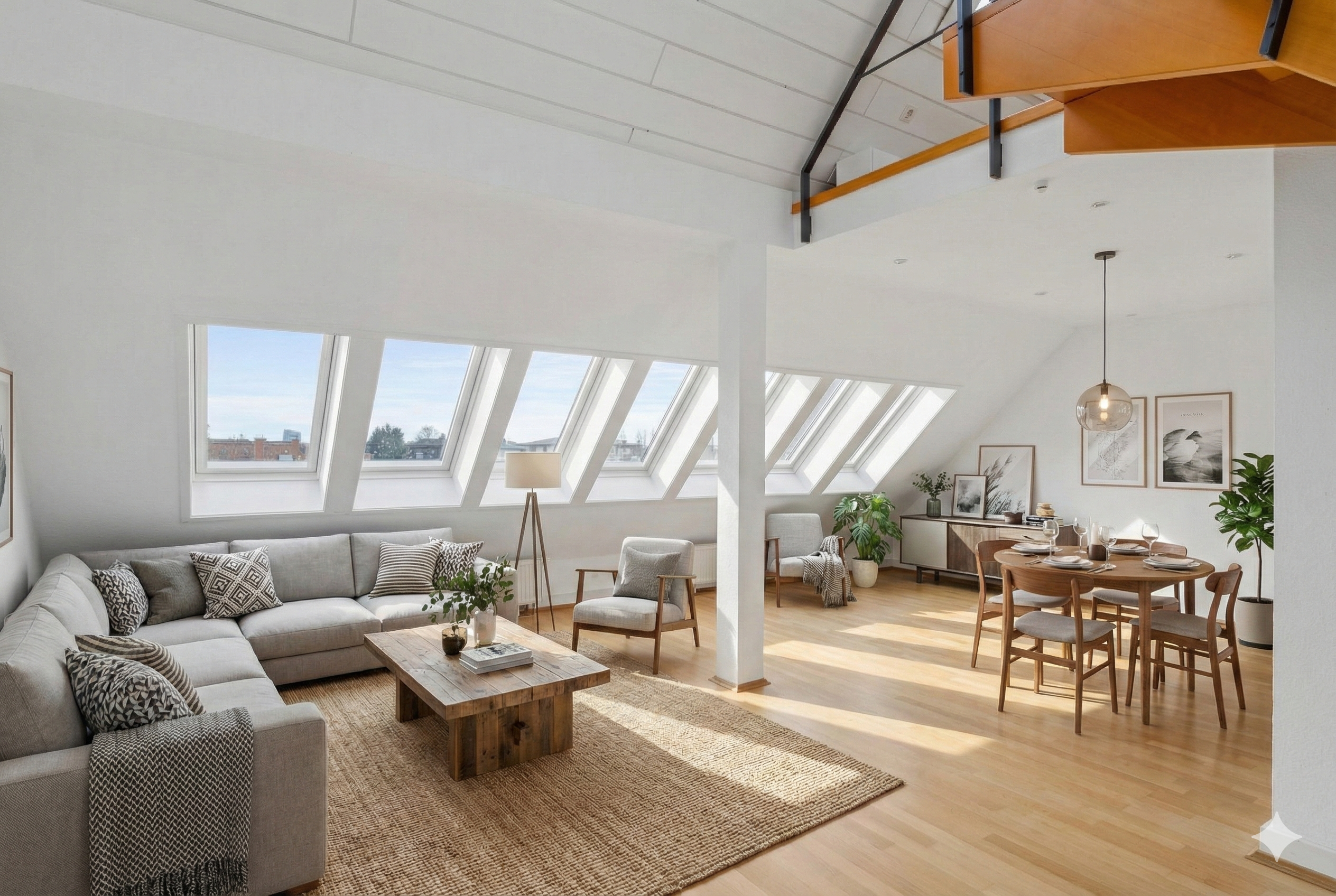 "House-in-House Feeling" Above the Rooftops of Frankfurt: 169 m² of Freedom for Visionaries and Families (Leasehold)