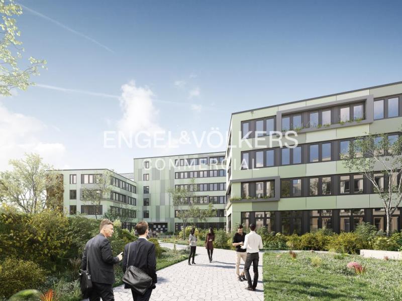 Begrünte Aussenfassade in Hannovers nachhaltigstem Büroquartier - provisionsfrei