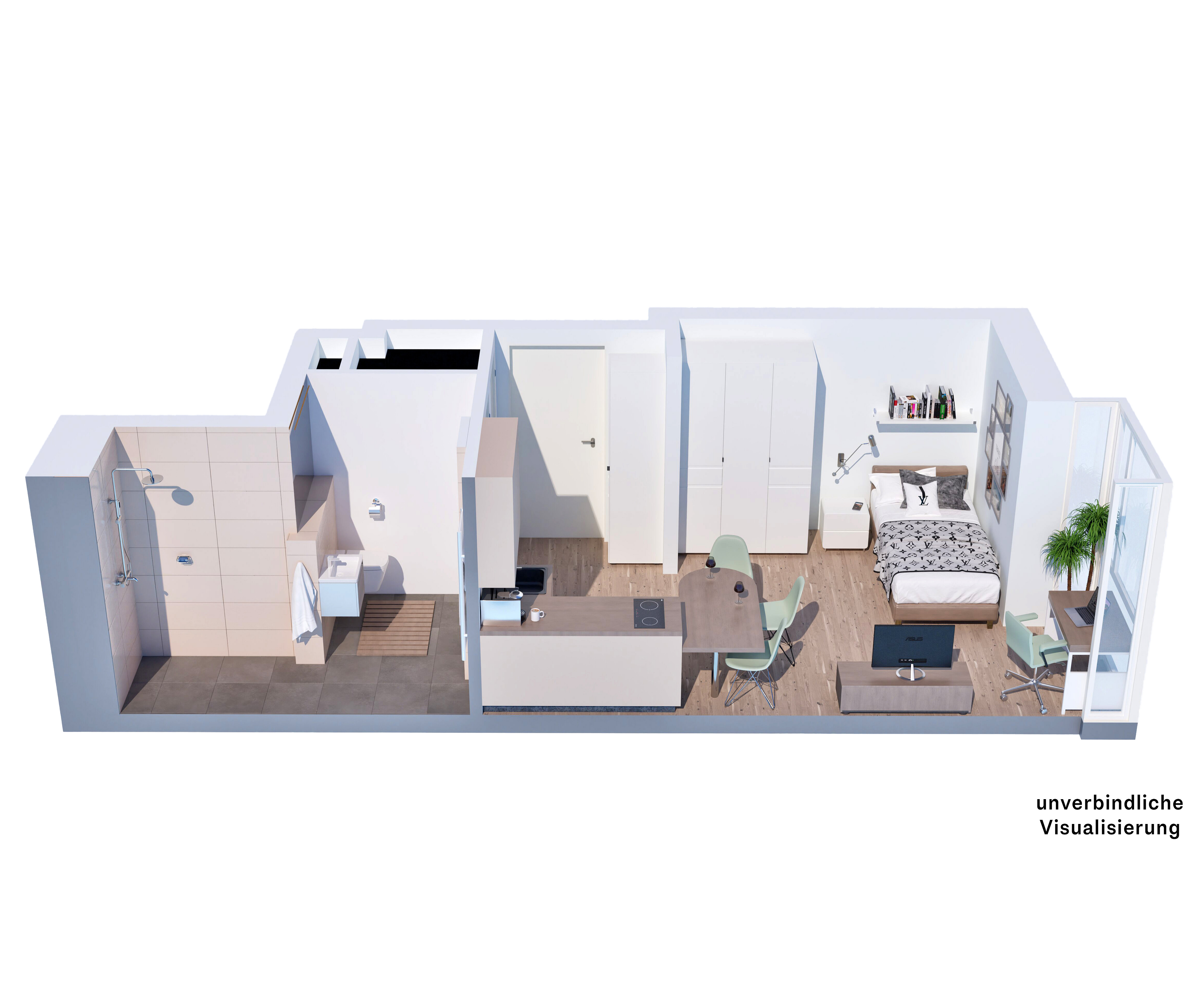Stilvolles 1,5-Zimmer-Neubau-Apartment in erster Seelinie am Uferpark
