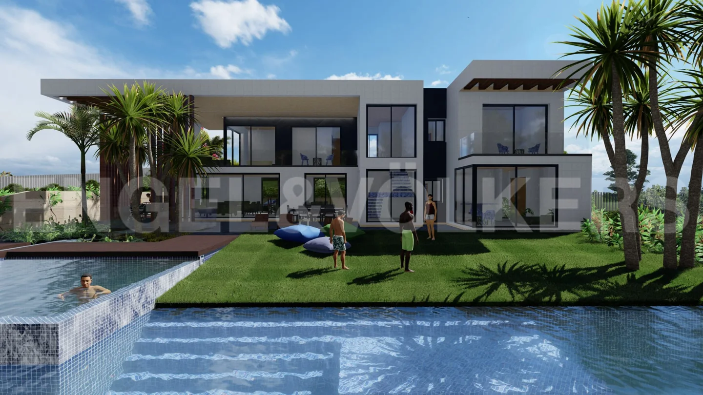 Plot with a villa project with sea views