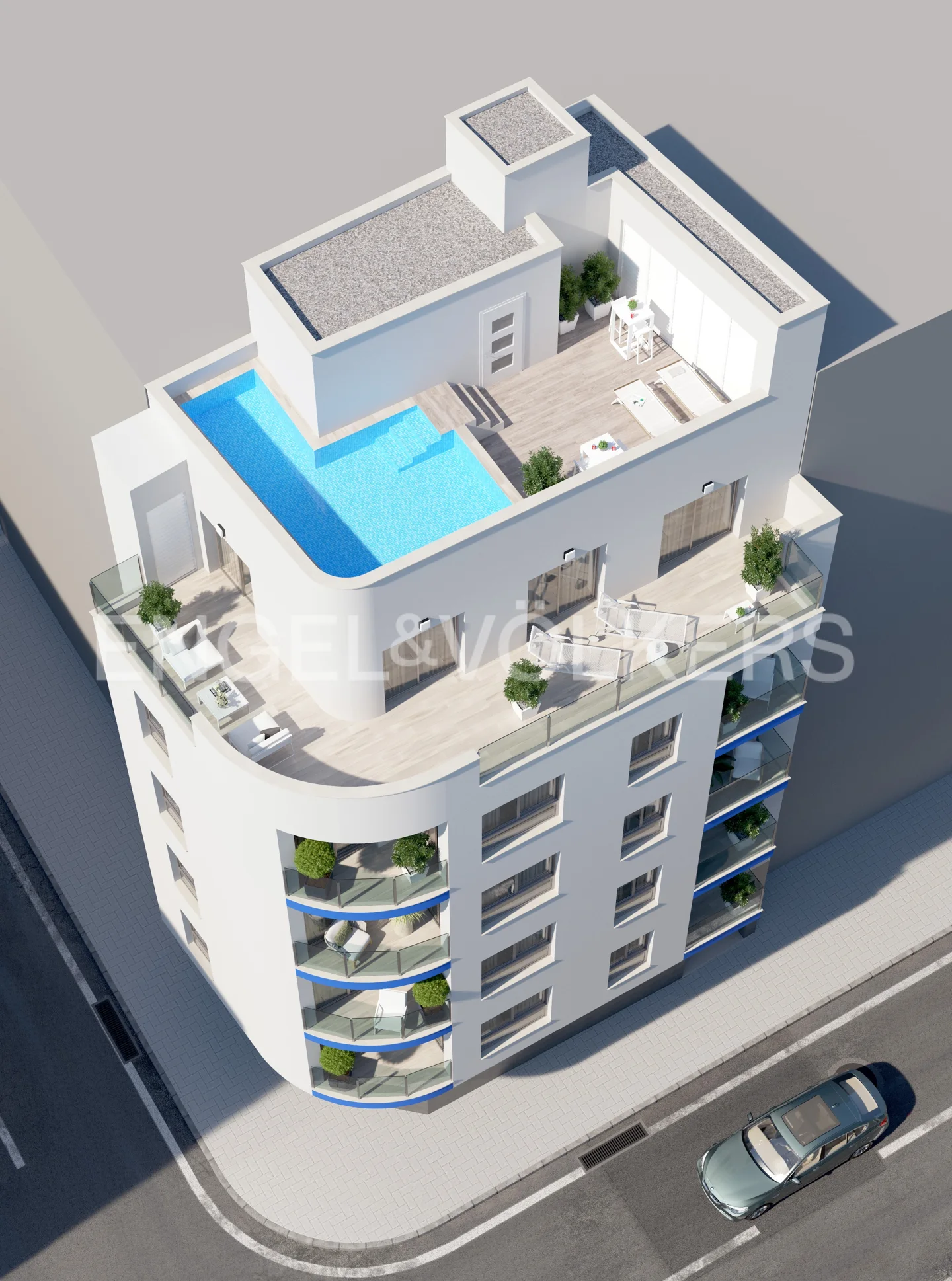 New construction apartment with community pool next to Los Locos beach
