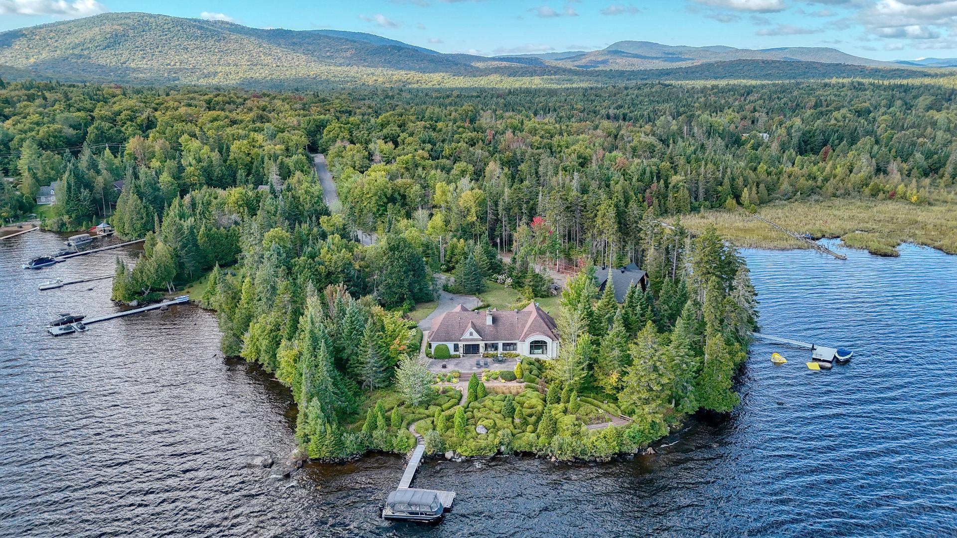 Nestled on a private peninsula with panoramic views