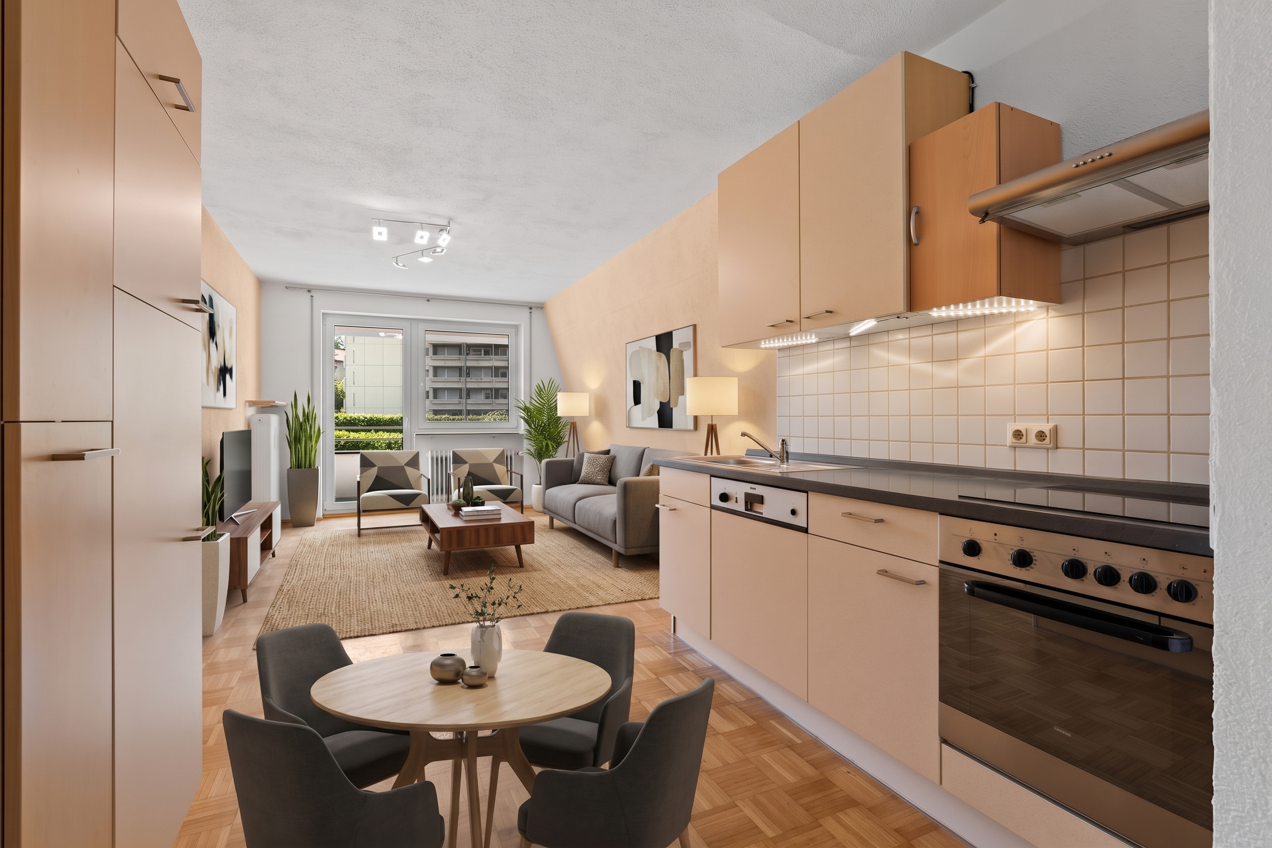 Wohnen mit Komfort und kurzen Wegen – Gepflegte 2-Zimmer-Wohnung in zentraler Lage [AI-modified]
