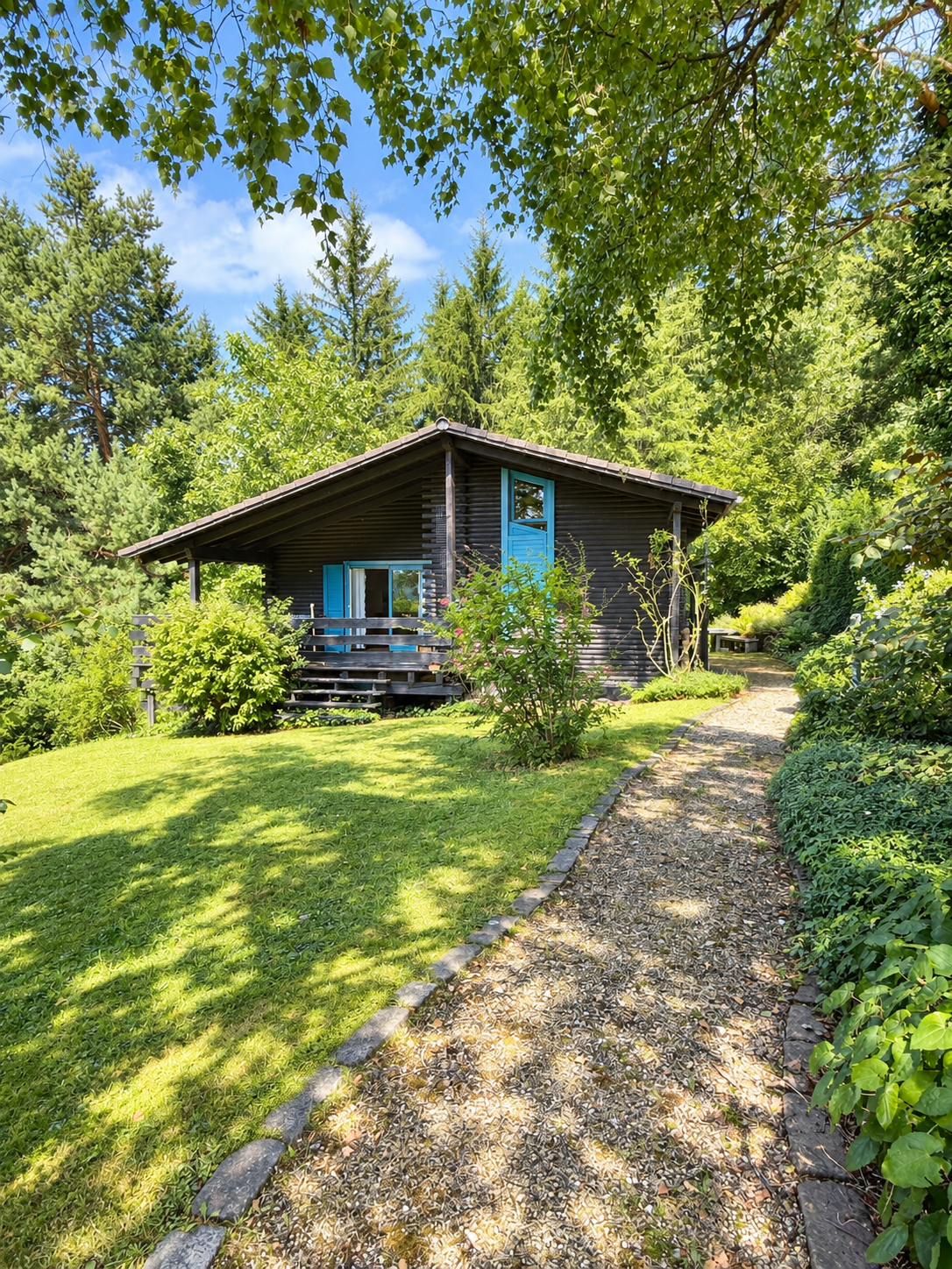 Zeitloses Holzhaus mit Galerie und frisch saniertem Dach in ruhiger Waldrandlage [AI-modified]