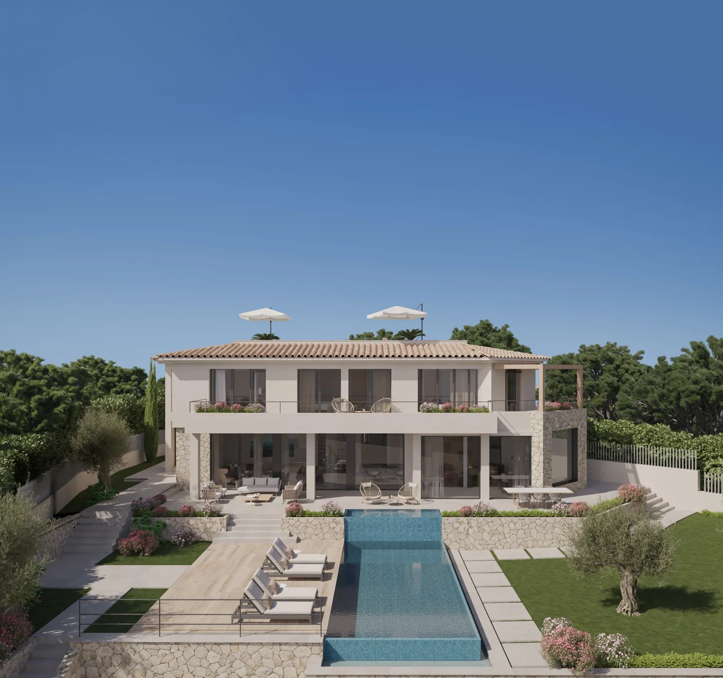 Luxury villa with sea view in exclusive residential area