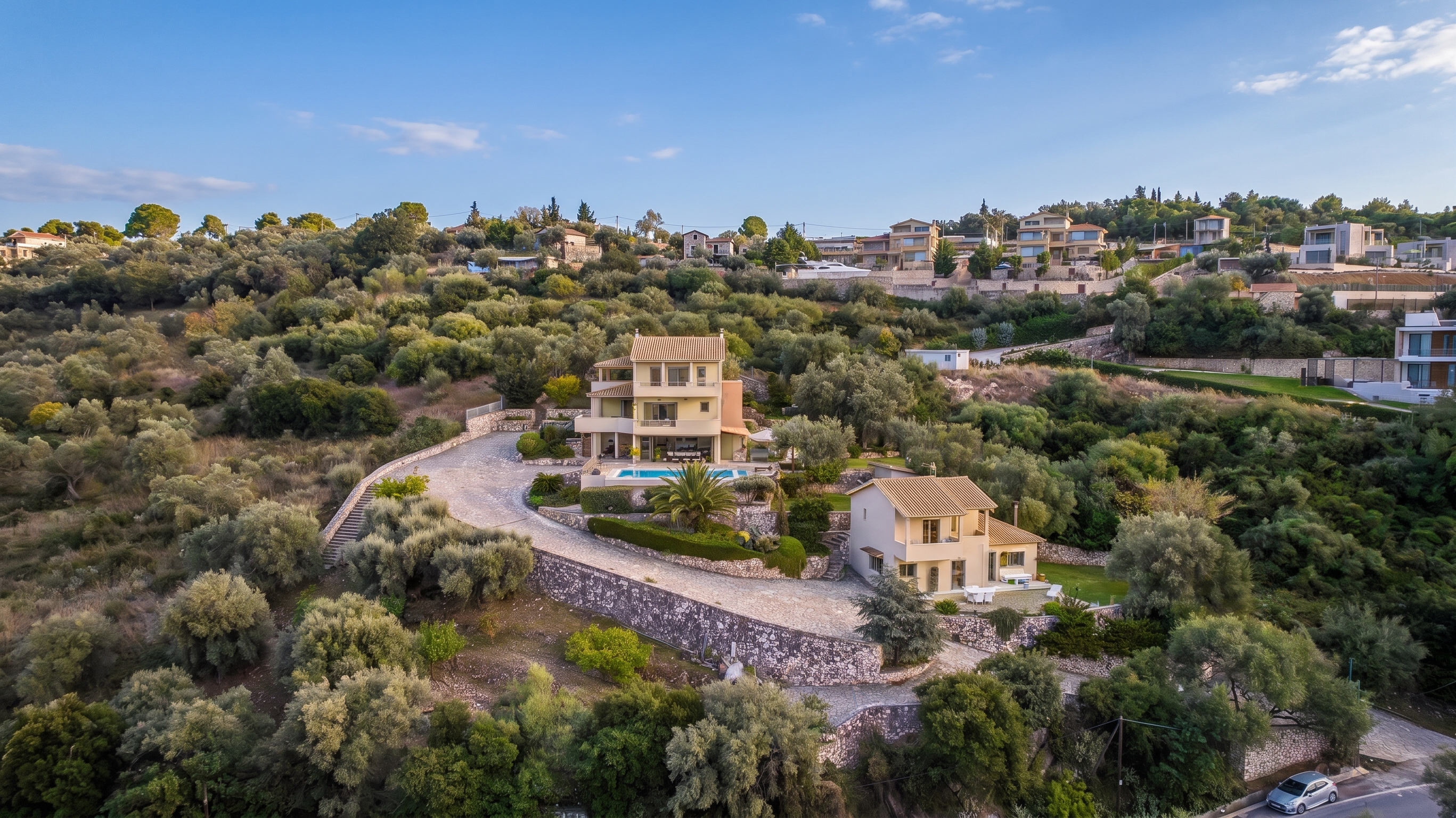 Das große Anwesen Lefkada – Ikonische Luxusvilla mit ungehindertem Panoramablick auf das Ionische Meer