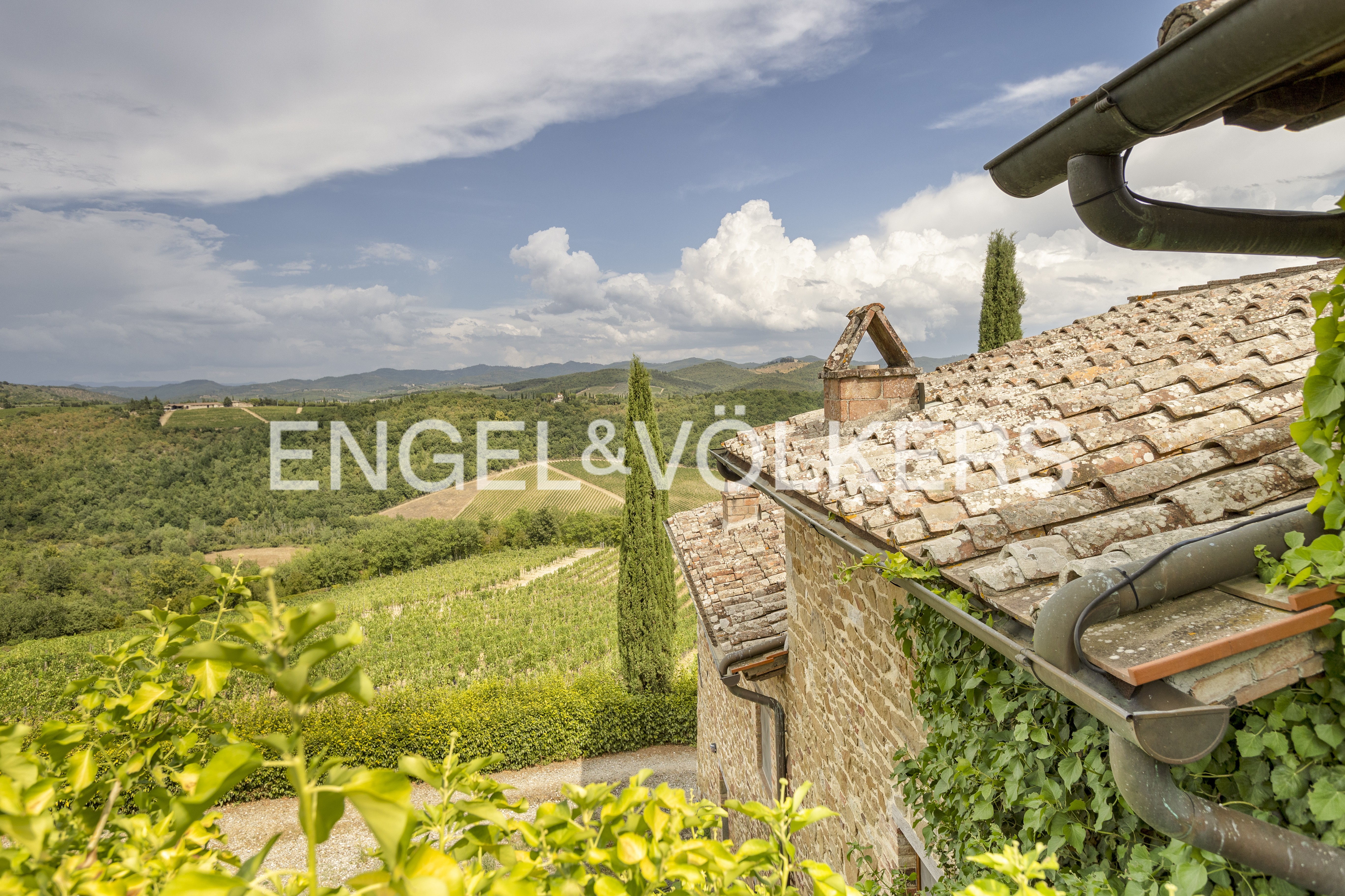 Stone residence with amazing Chianti vineyard views