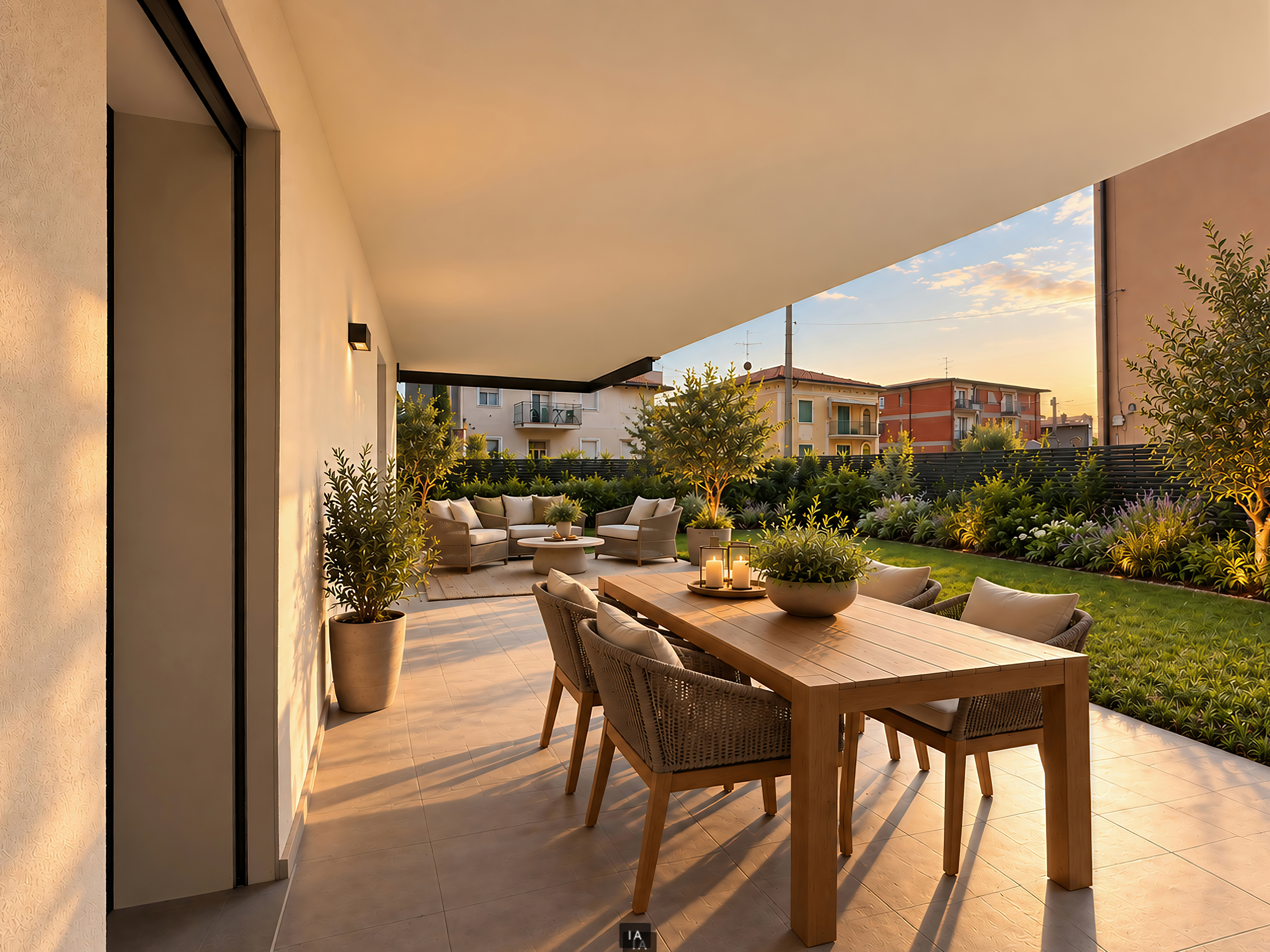 The elegance of newness, the privilege of an outdoor garden [AI-modified]