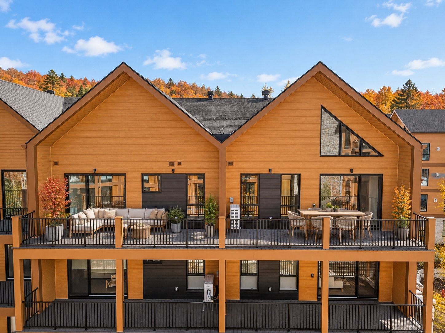 Top-floor luxury home with soaring cathedral ceilings.