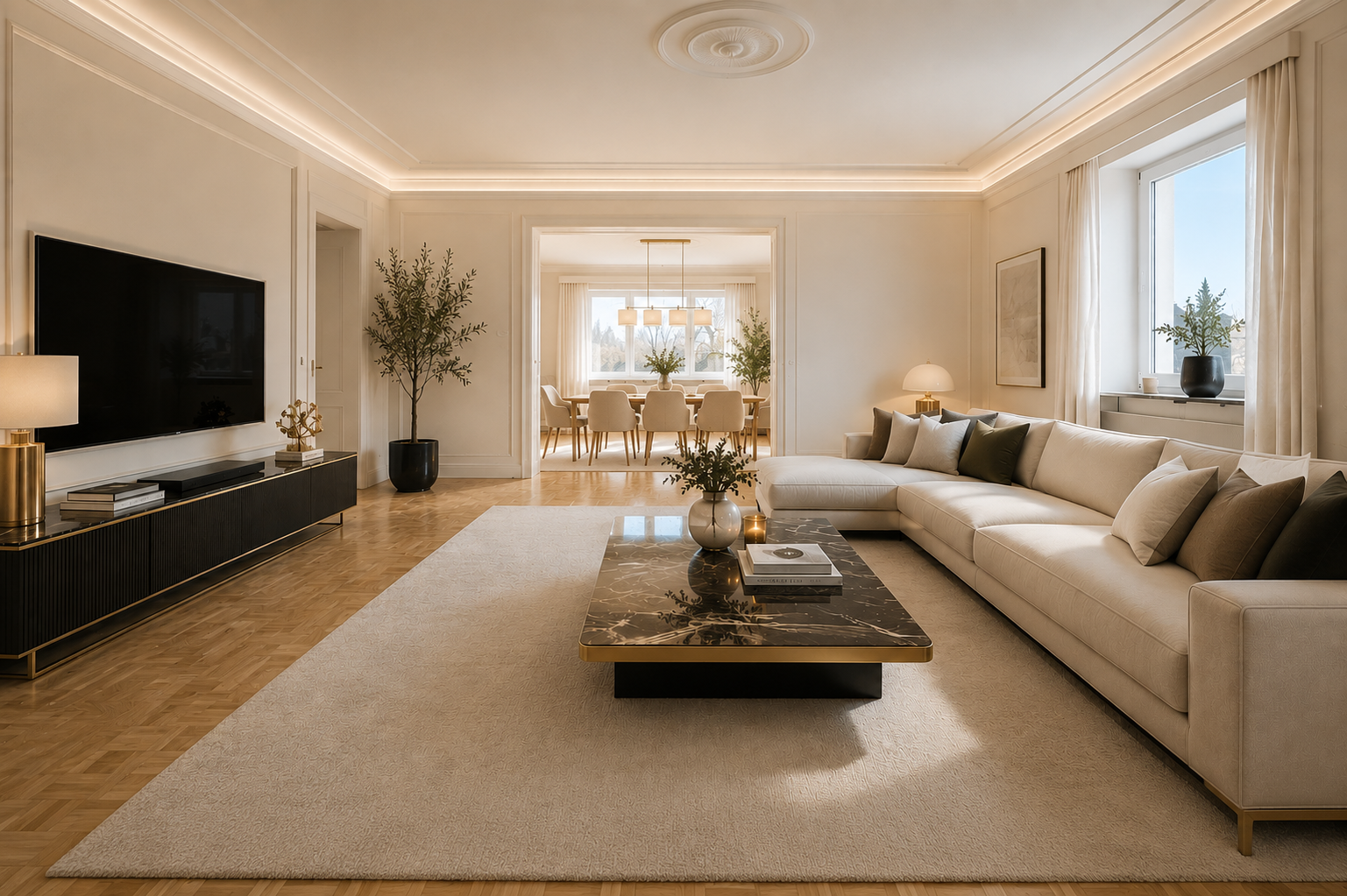 Luisenpark: 5-Zimmer-Altbauklassiker mit 151 m², Aufzug, Wintergarten & Balkon! [AI-modified]