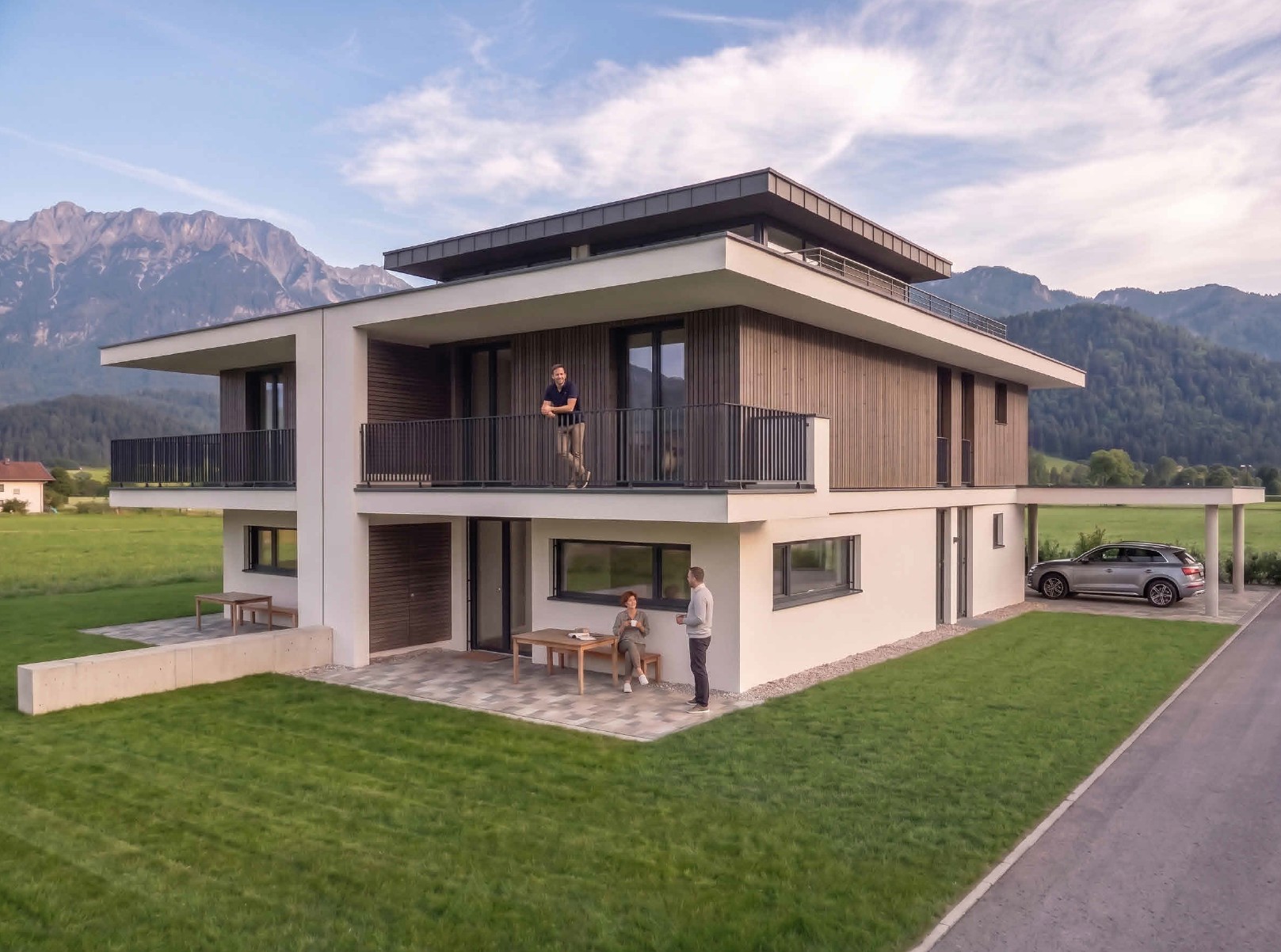 Stylish new-build semi-detached house with spacious outdoor areas