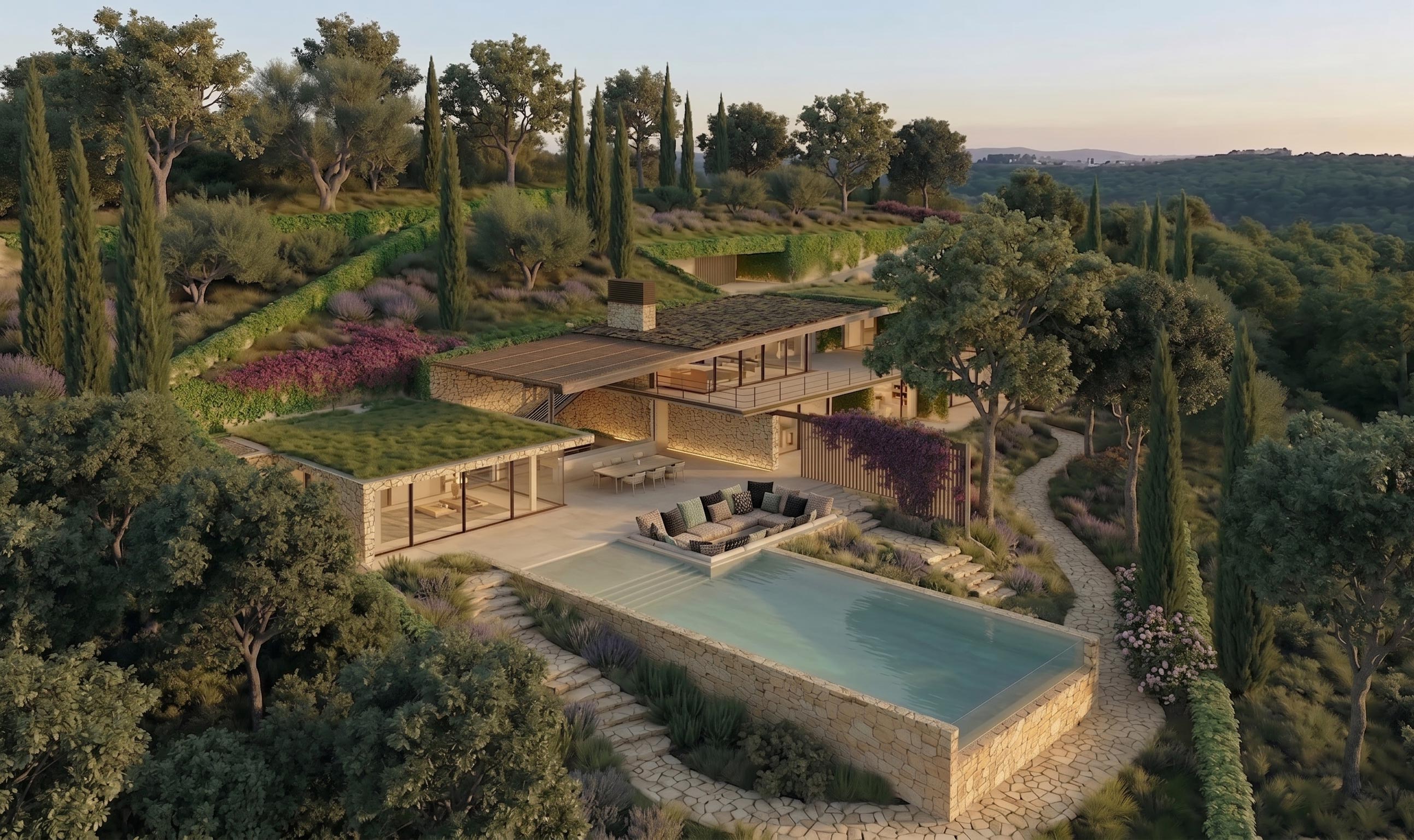 Elegant contemporary villa with a stunning view of Lake Trasimeno
