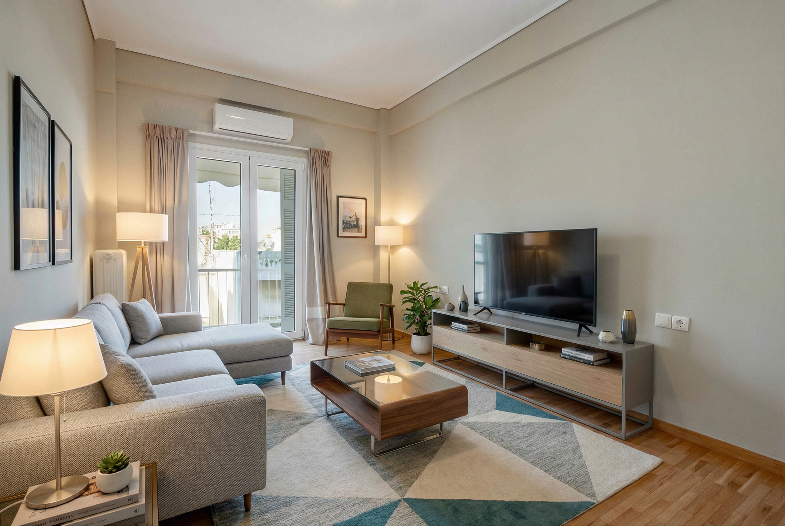Renovated 98 sqm apartment with open views on Messologgiou Square