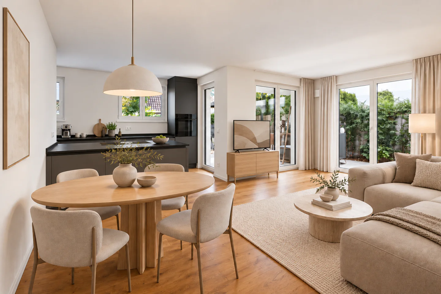 Urban wohnen, im Grünen aufleben – moderne Erdgeschosswohnung mit Garten - Photo 1