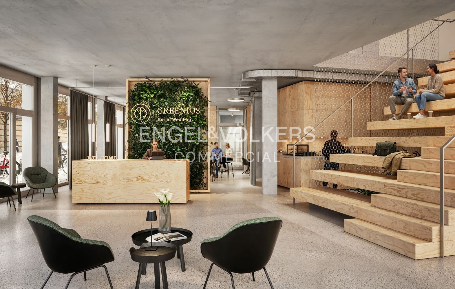 Moderne Arbeitswelt im Holz-Hybrid-Neubau